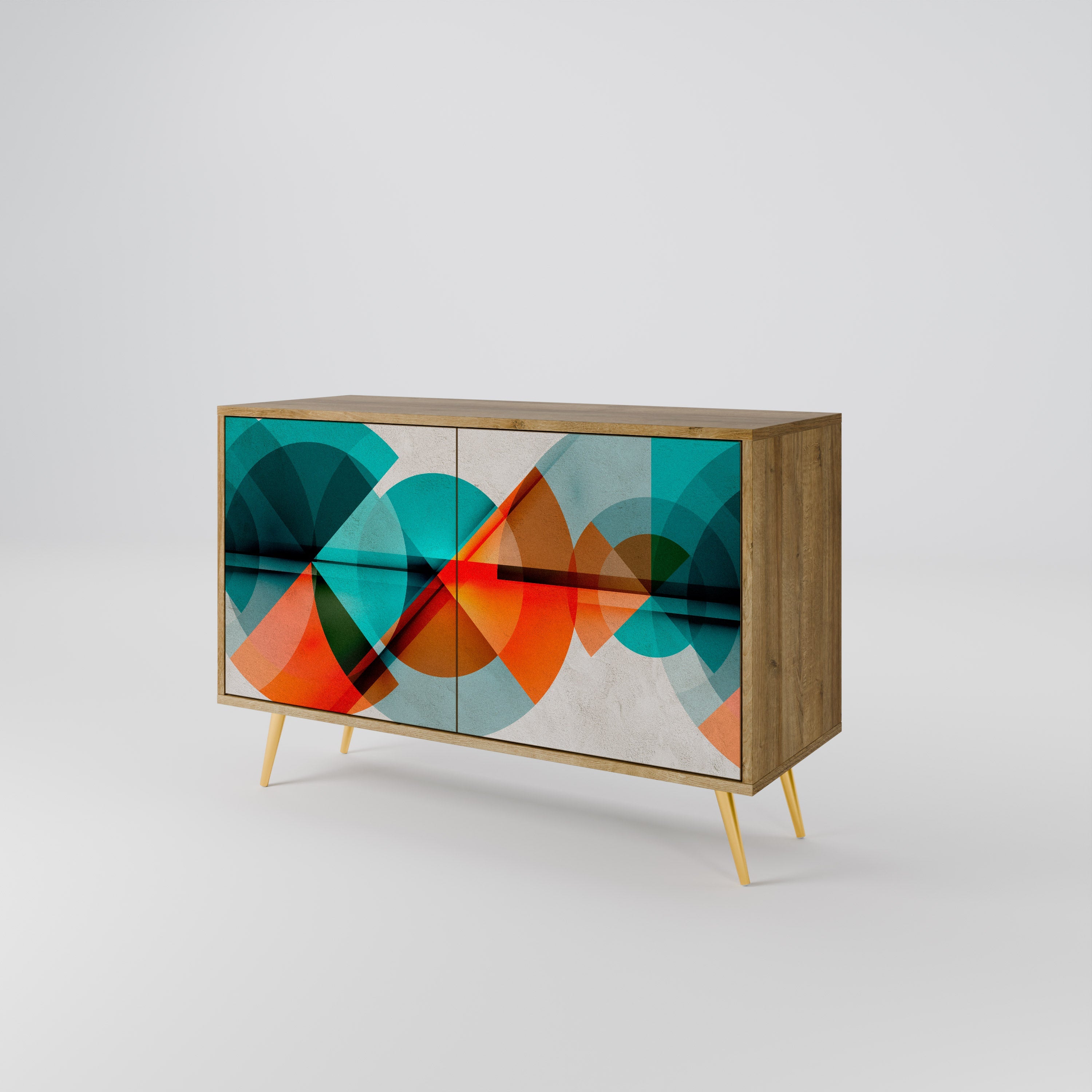 CIRCULAR RHAPSODY Sideboard mit 2 Türen in Eichenoptik