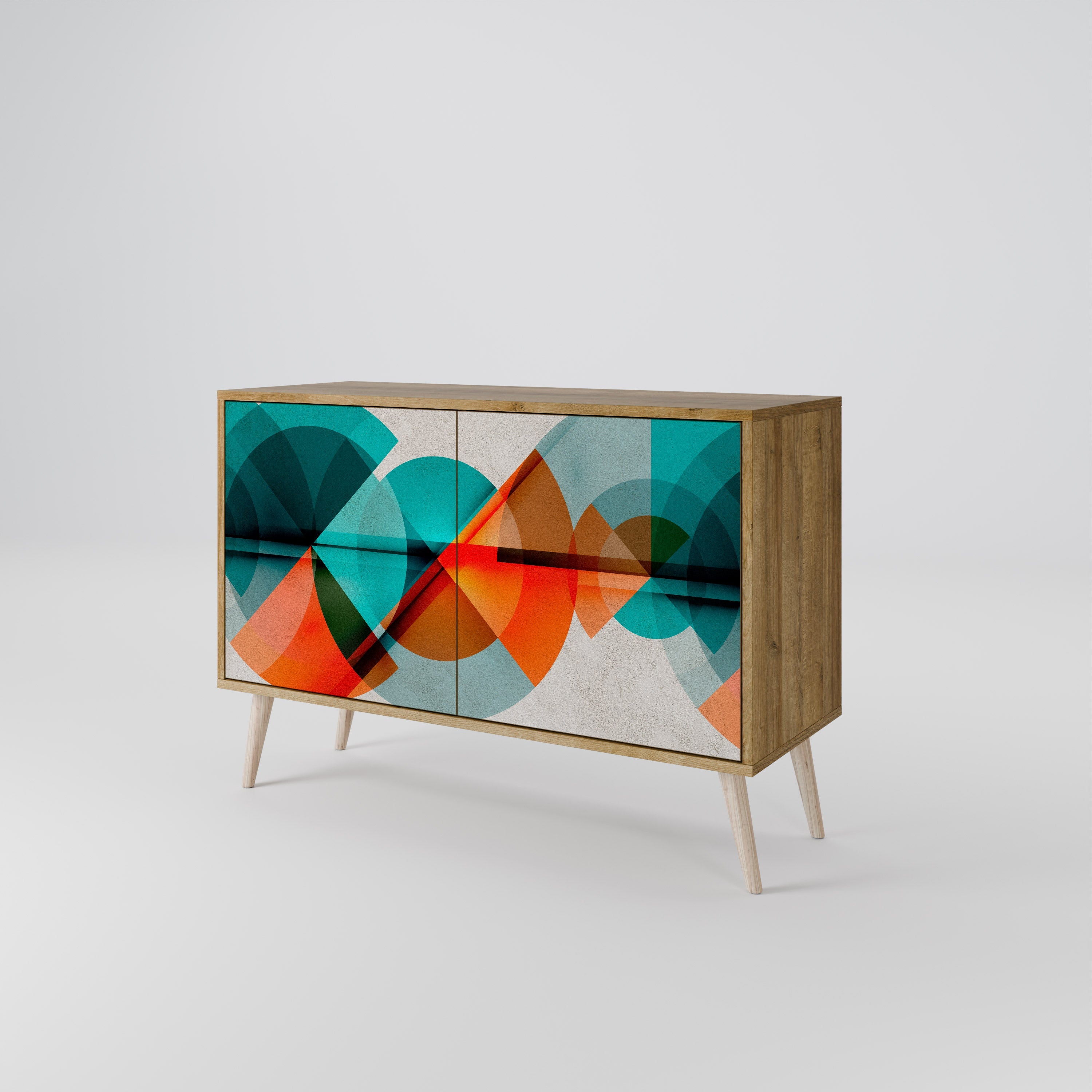 CIRCULAR RHAPSODY Sideboard mit 2 Türen in Eichenoptik