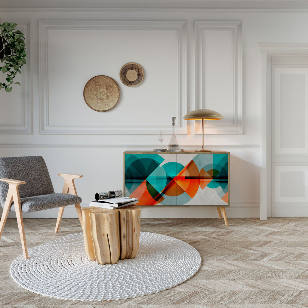 CIRCULAR RHAPSODY Sideboard mit 2 Türen in Eichenoptik