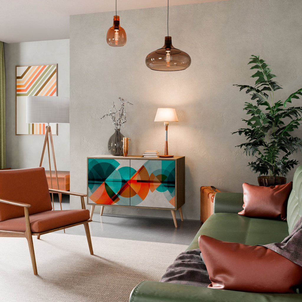 CIRCULAR RHAPSODY Sideboard mit 2 Türen in Eichenoptik