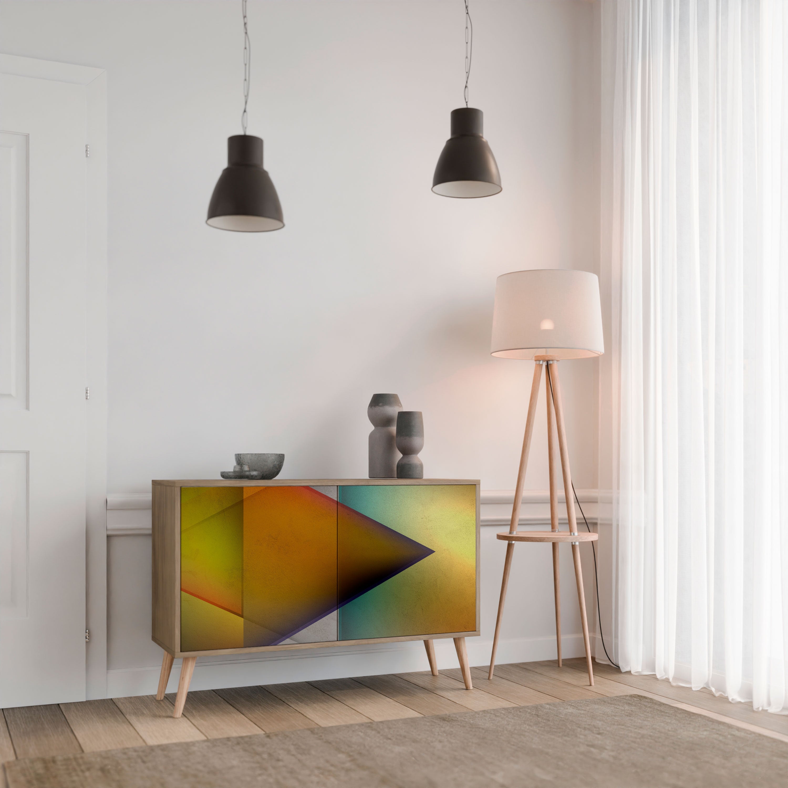 PIERCING SHARPNESS 2-türiges Sideboard in Eichenoptik