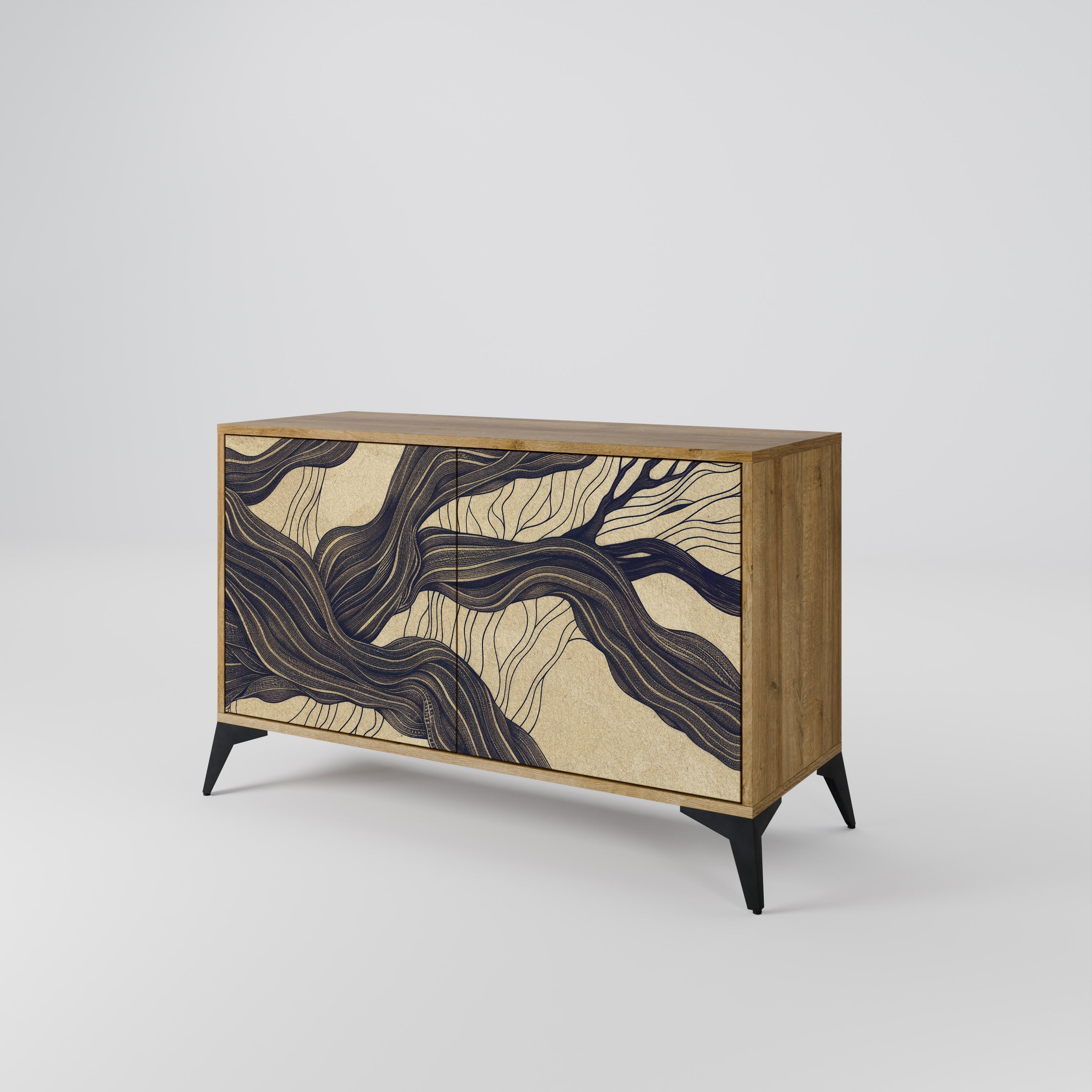 UNIFIED FRAGMENTS Sideboard mit 2 Türen in Eichenoptik