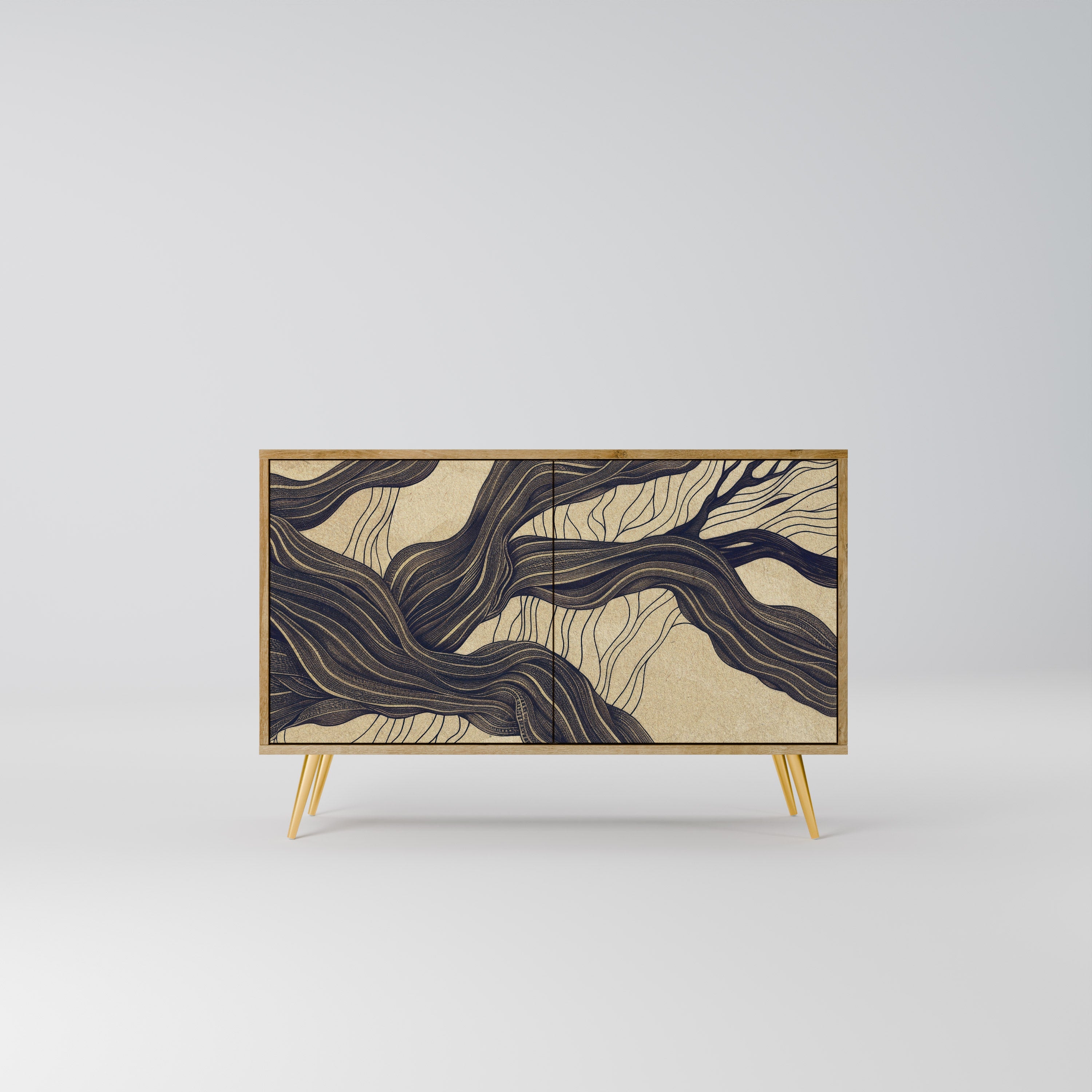 UNIFIED FRAGMENTS Sideboard mit 2 Türen in Eichenoptik