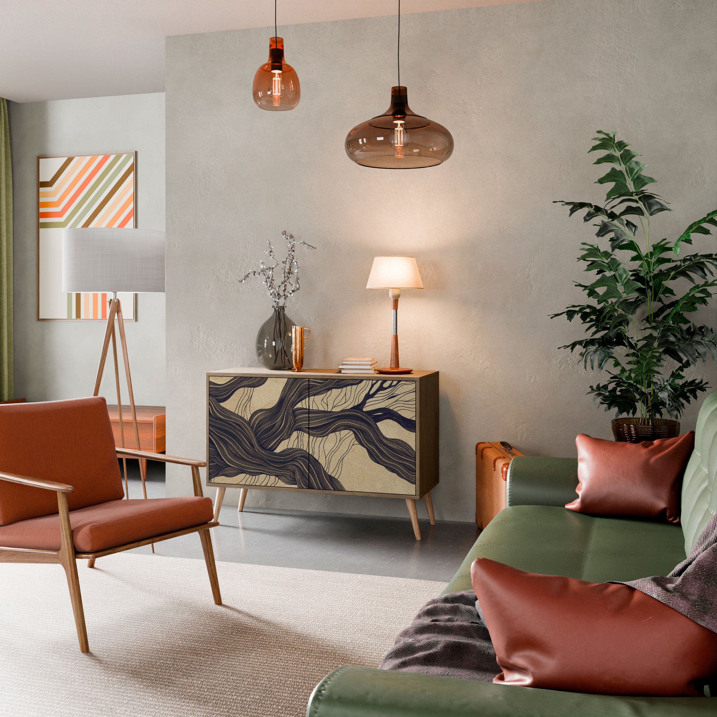 UNIFIED FRAGMENTS Sideboard mit 2 Türen in Eichenoptik