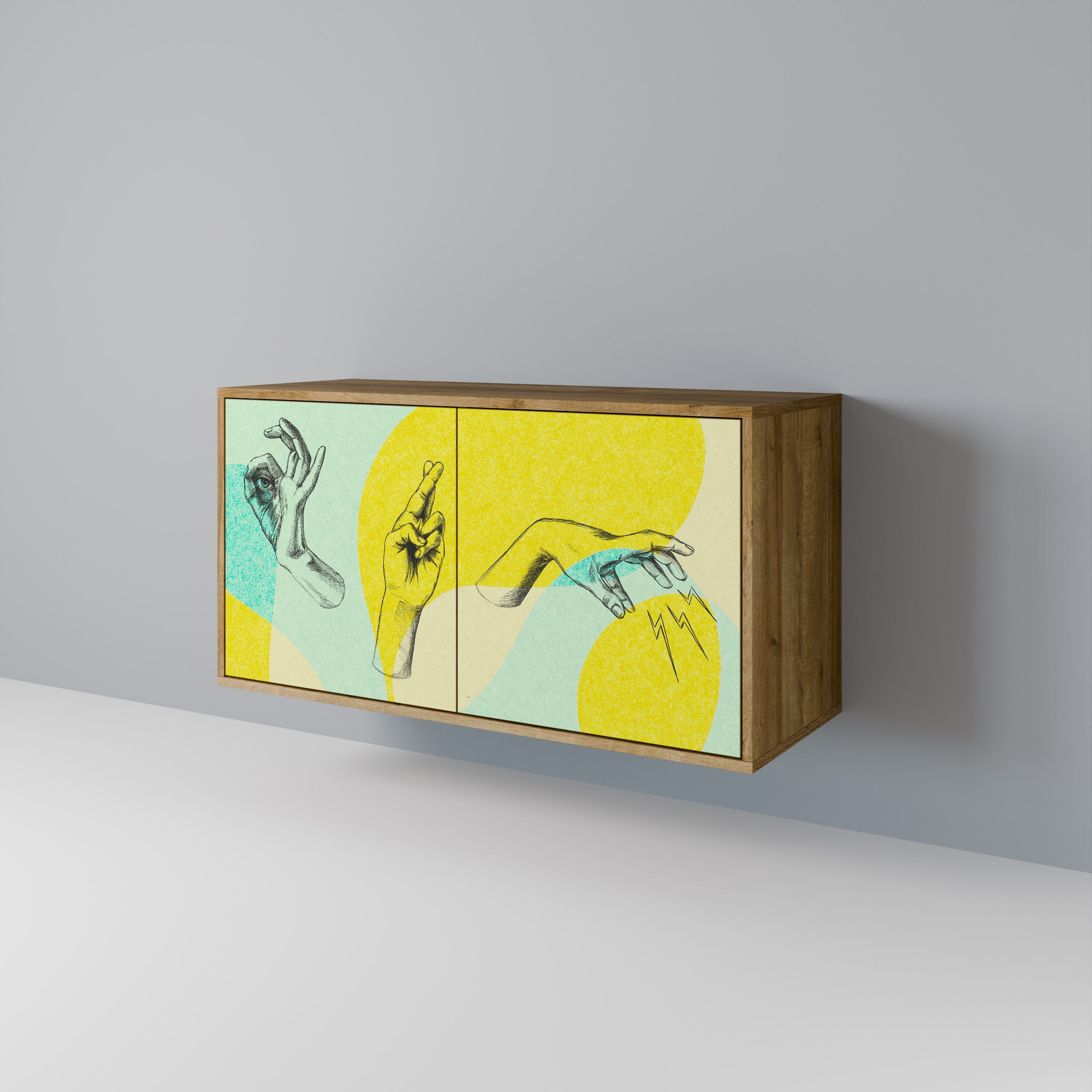 BODY LANGUAGE Sideboard mit 2 Türen in Eichenoptik