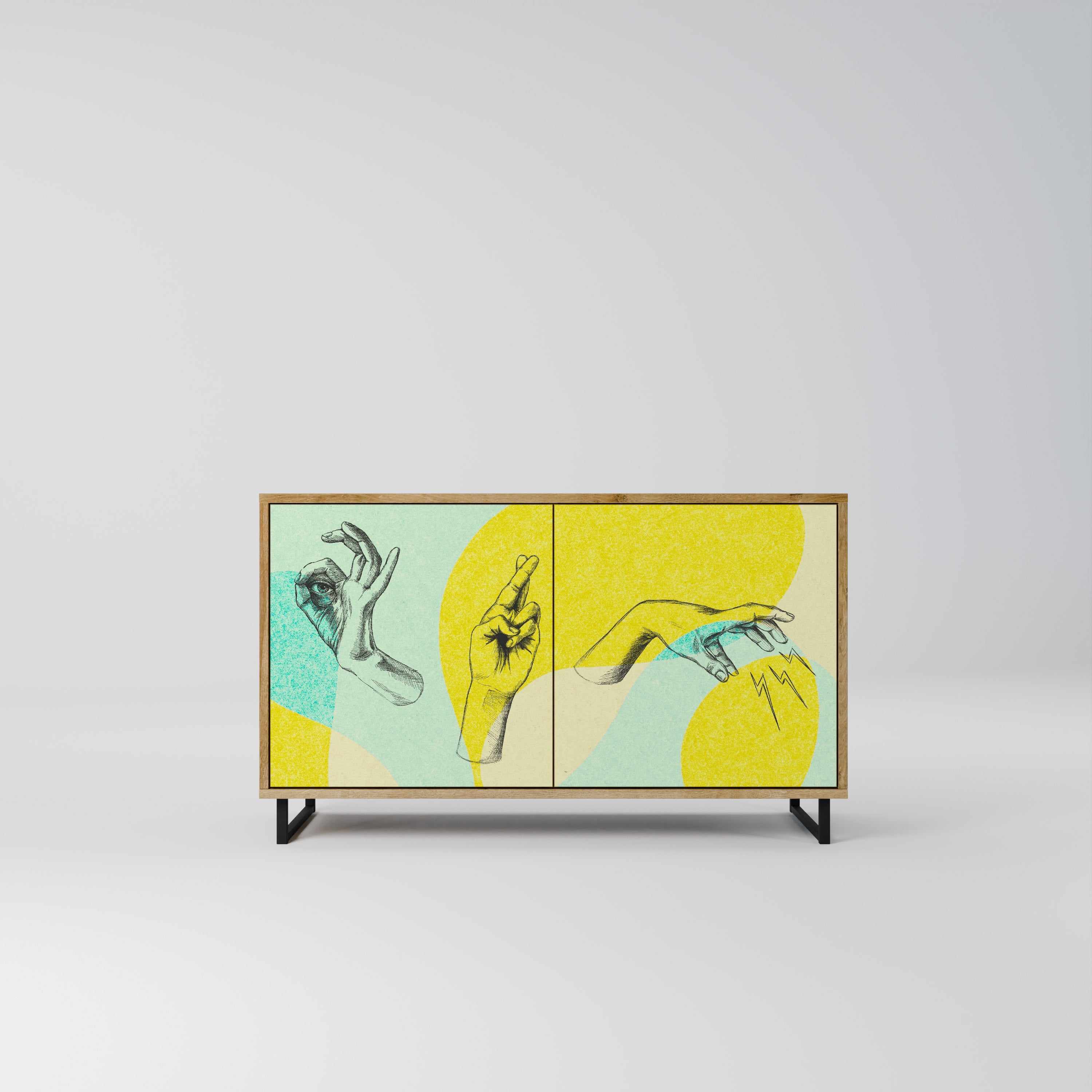 BODY LANGUAGE Sideboard mit 2 Türen in Eichenoptik