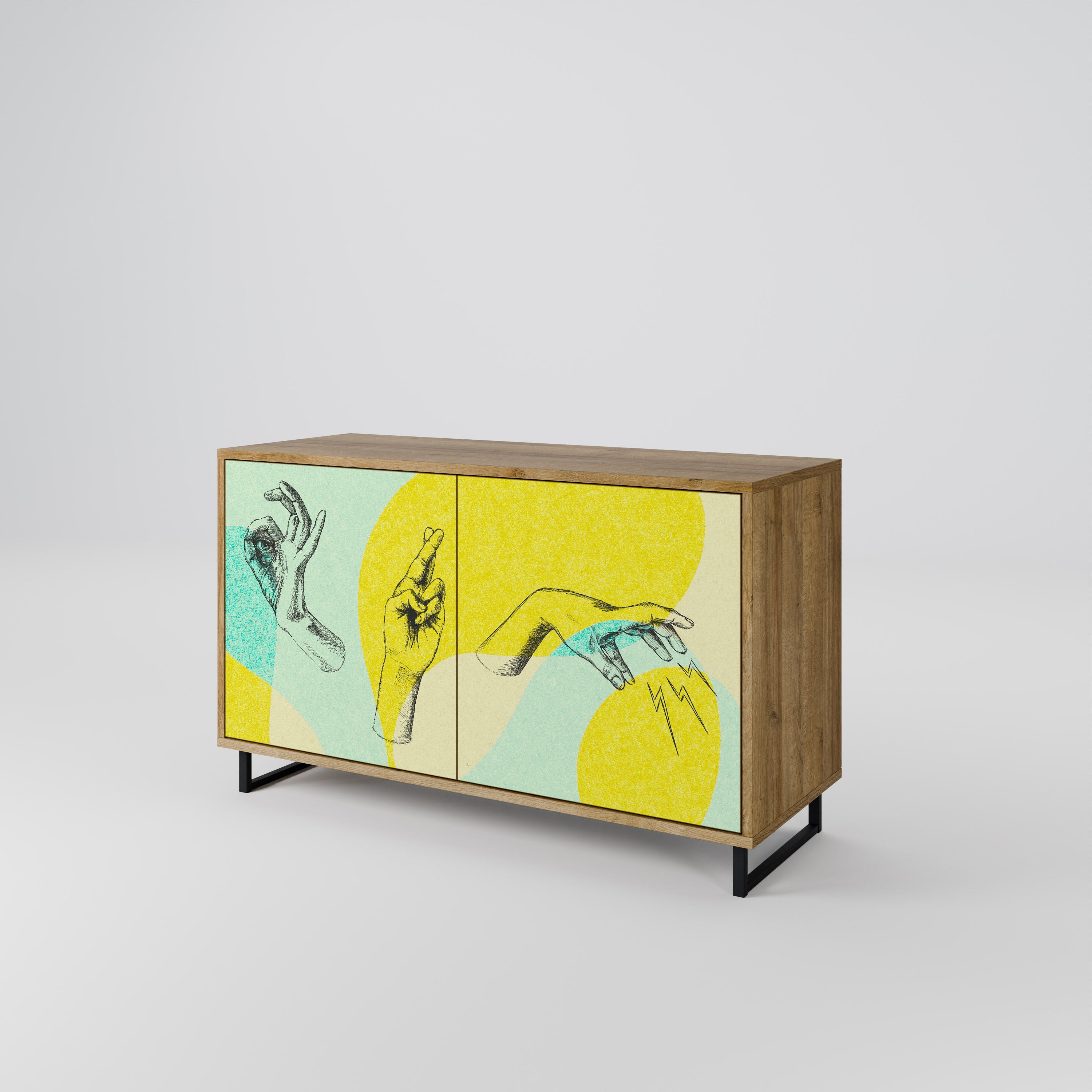 BODY LANGUAGE Sideboard mit 2 Türen in Eichenoptik