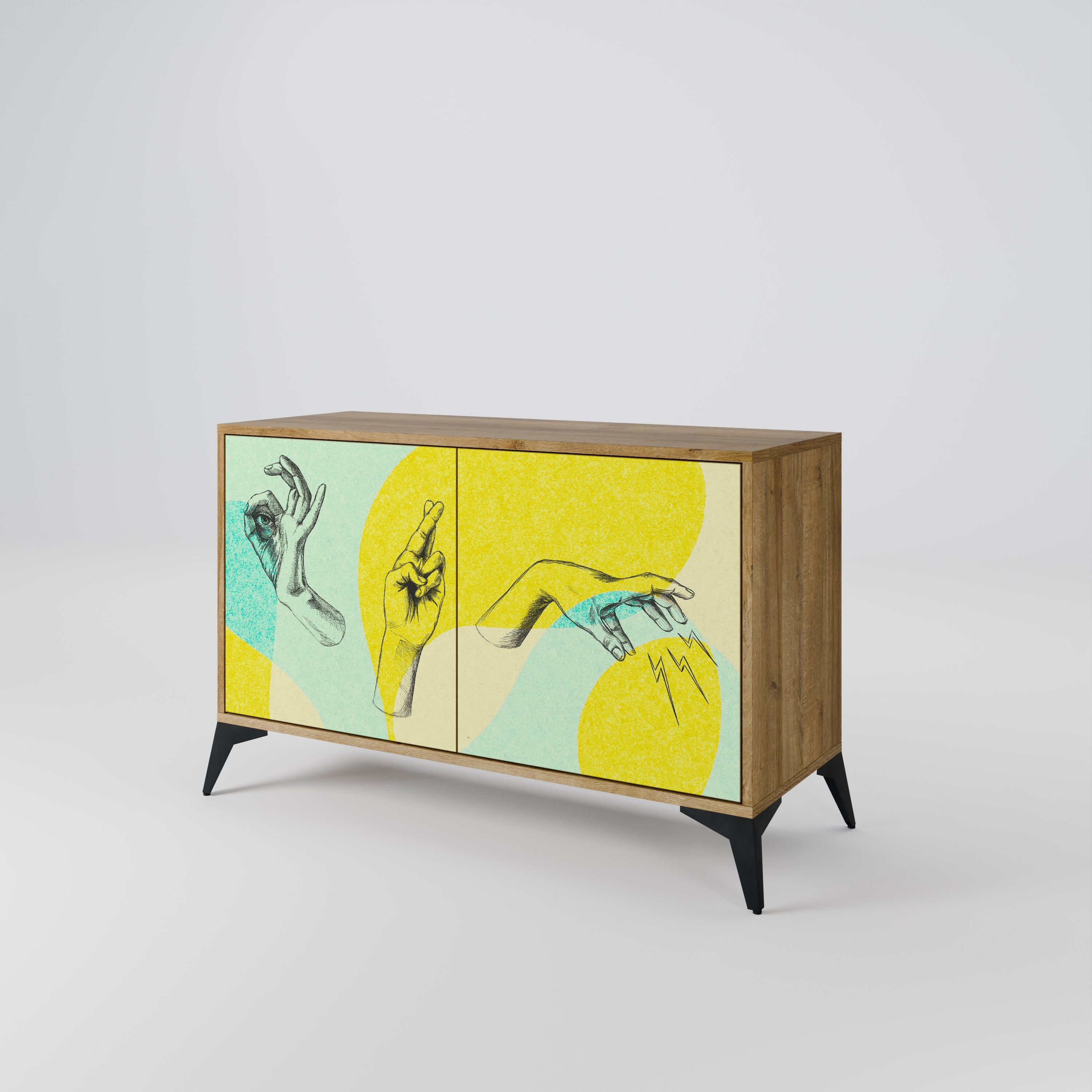 BODY LANGUAGE Sideboard mit 2 Türen in Eichenoptik