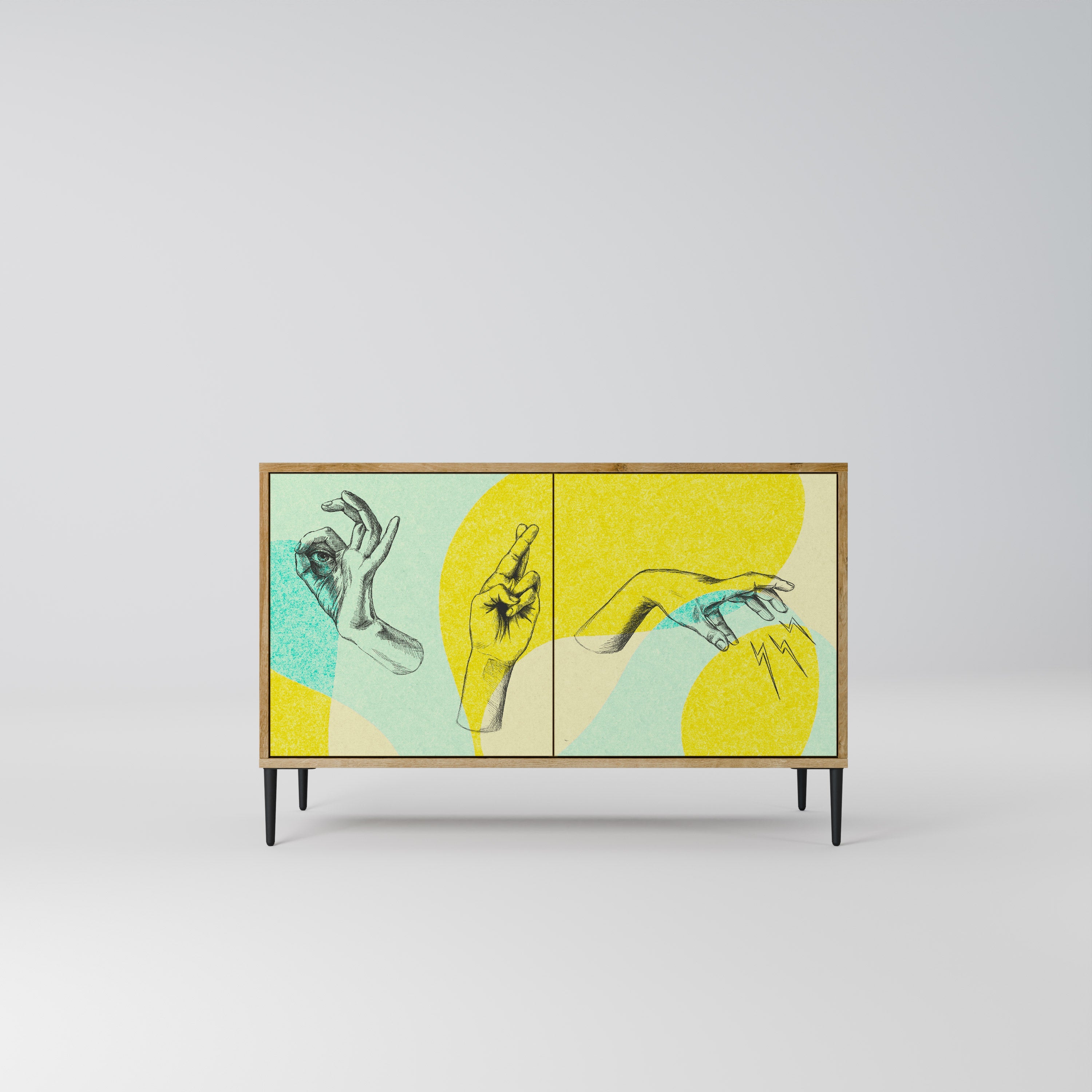 BODY LANGUAGE Sideboard mit 2 Türen in Eichenoptik