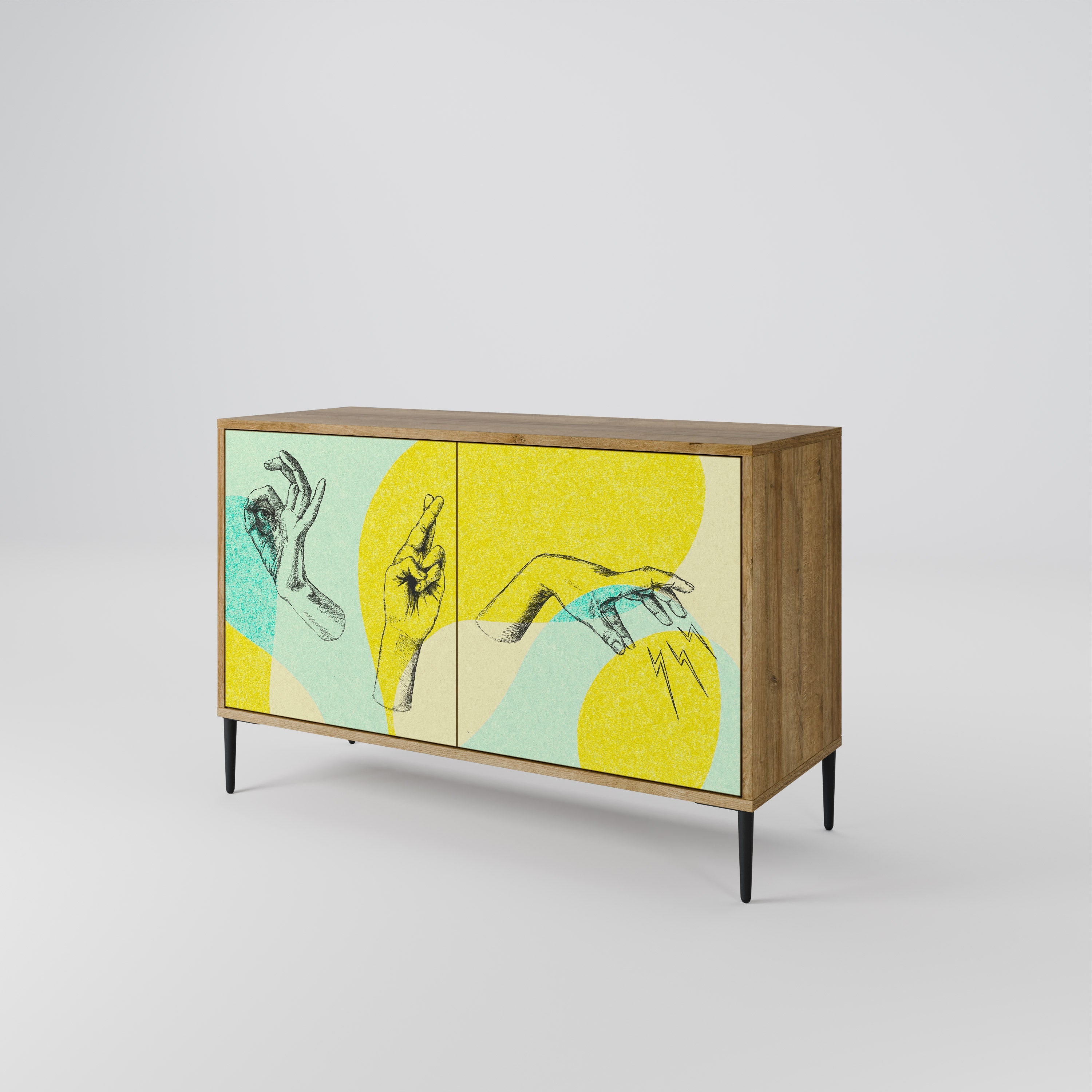 BODY LANGUAGE Sideboard mit 2 Türen in Eichenoptik