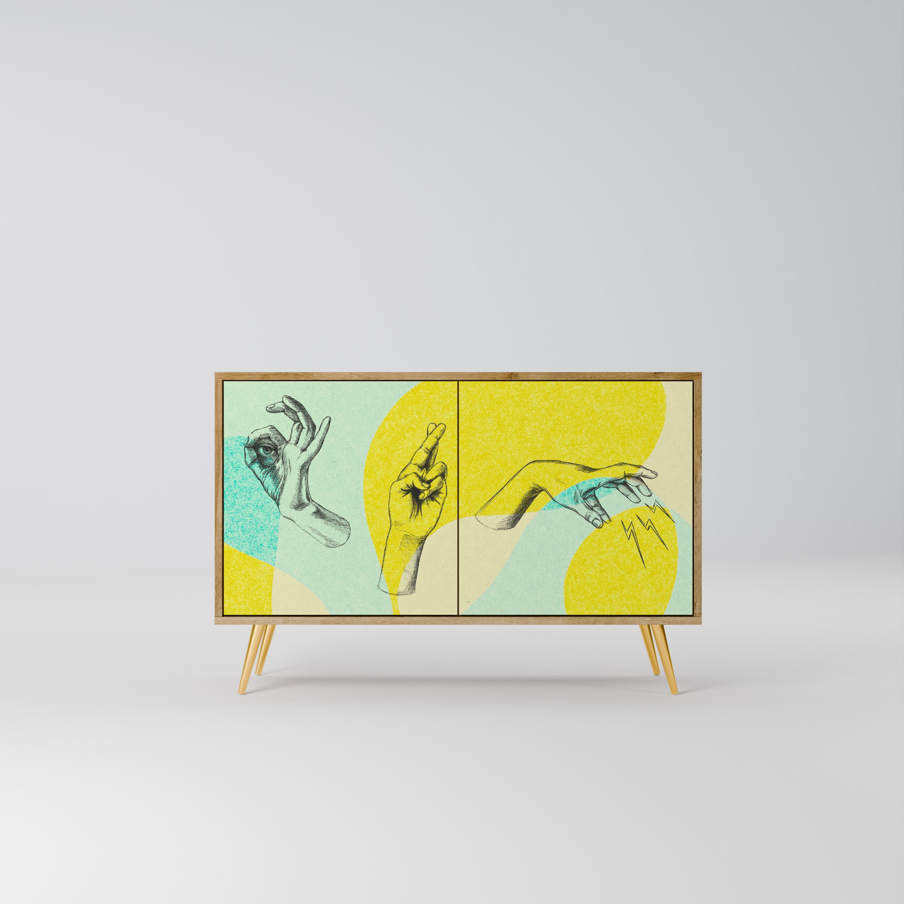 BODY LANGUAGE Sideboard mit 2 Türen in Eichenoptik