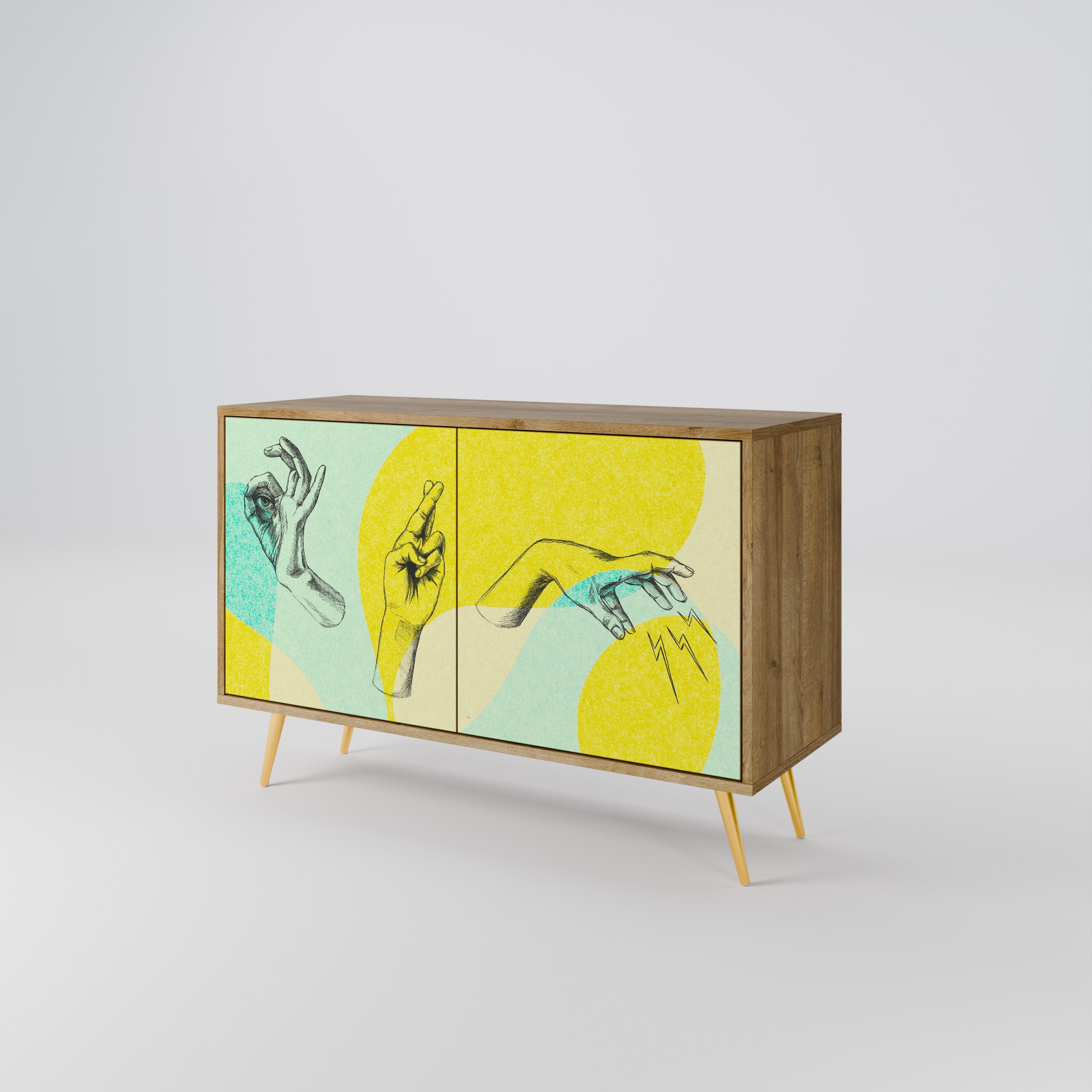 BODY LANGUAGE Sideboard mit 2 Türen in Eichenoptik