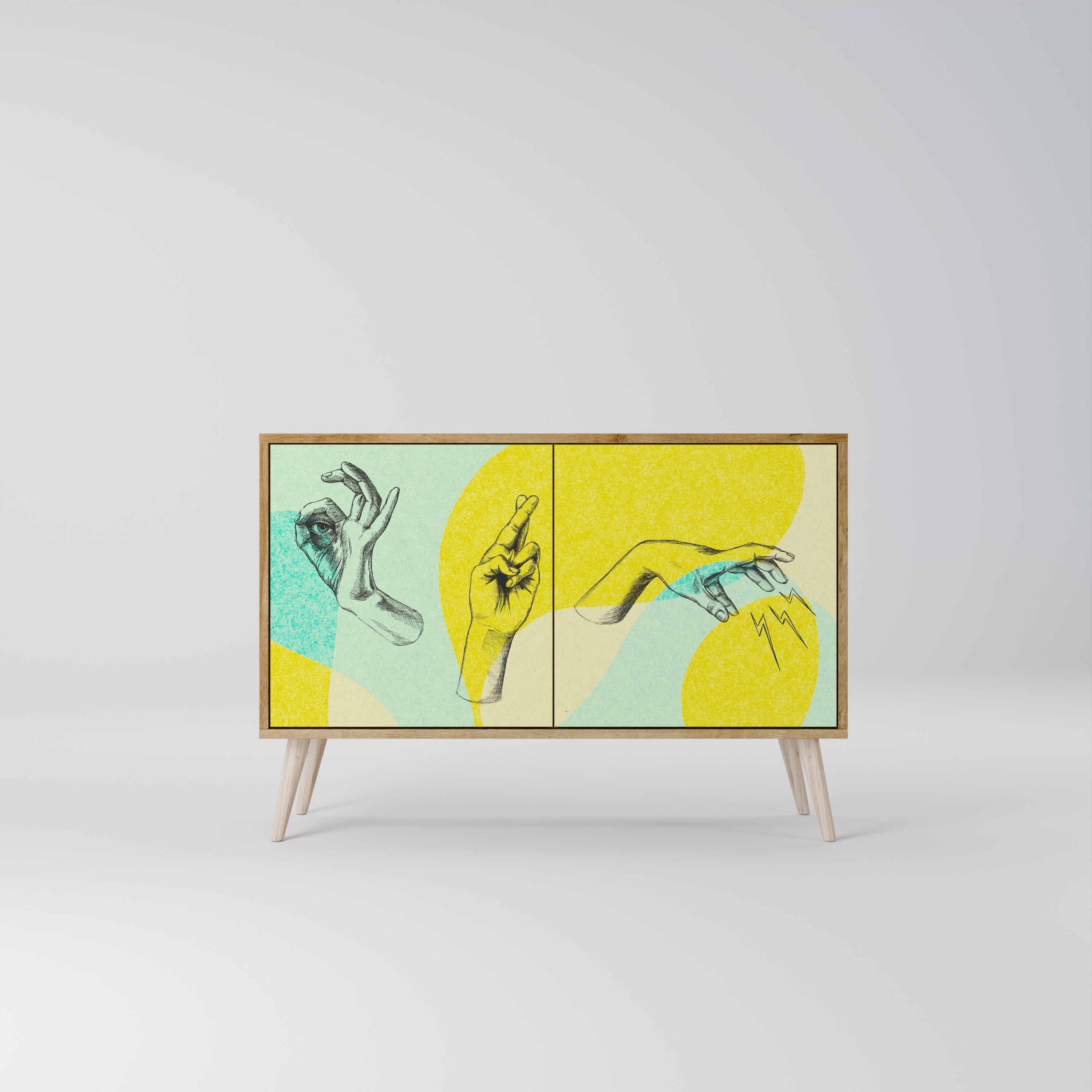 BODY LANGUAGE Sideboard mit 2 Türen in Eichenoptik
