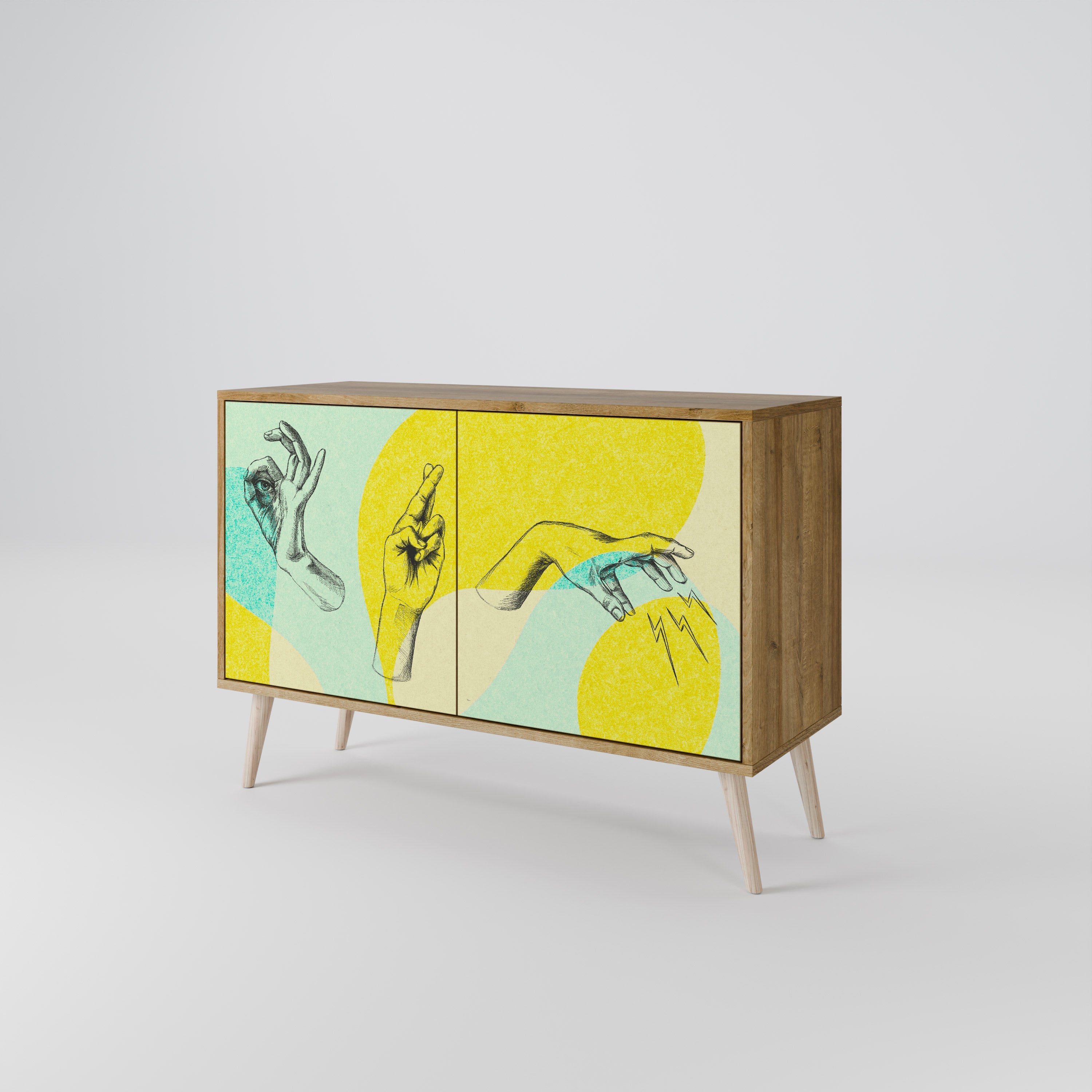 BODY LANGUAGE Sideboard mit 2 Türen in Eichenoptik