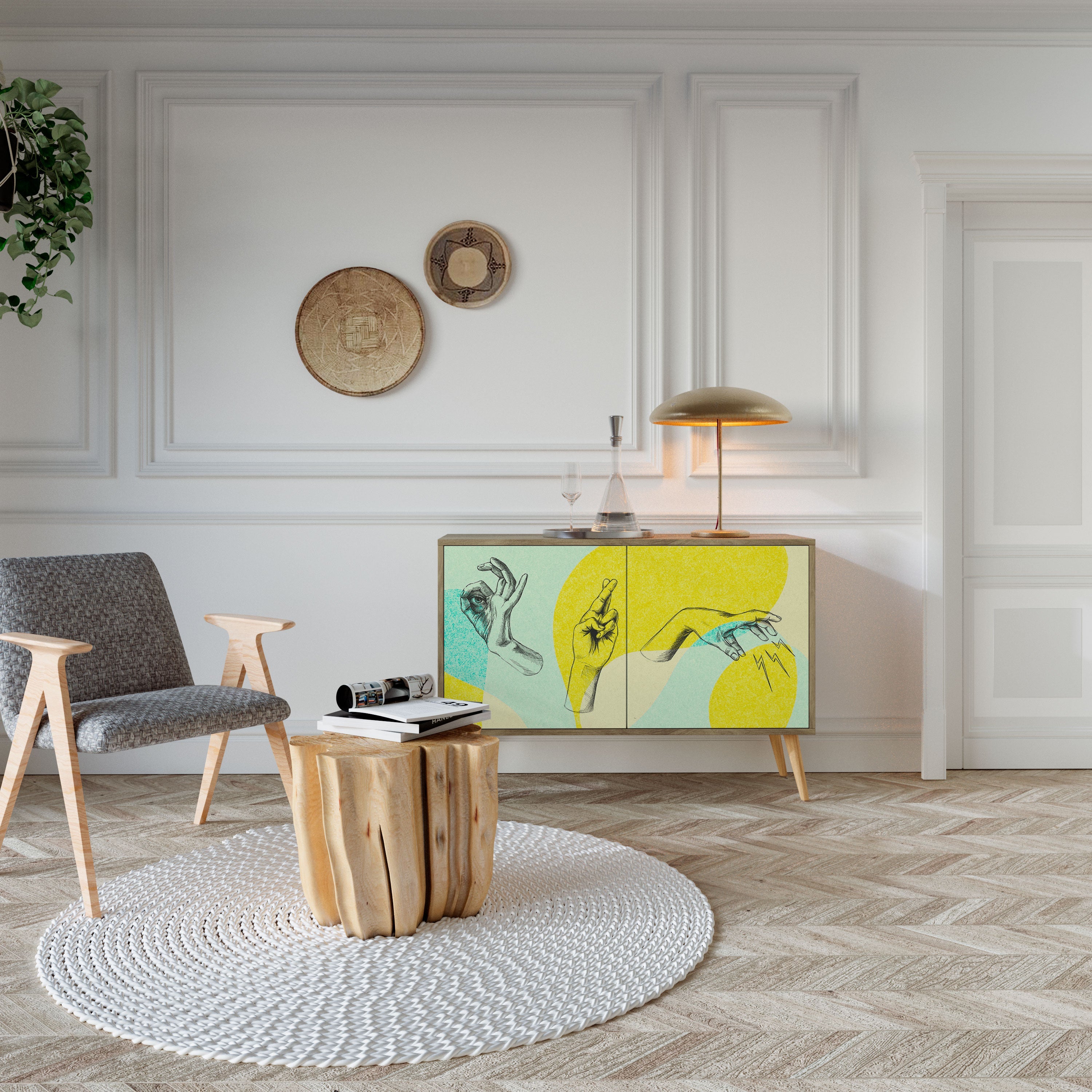 BODY LANGUAGE Sideboard mit 2 Türen in Eichenoptik