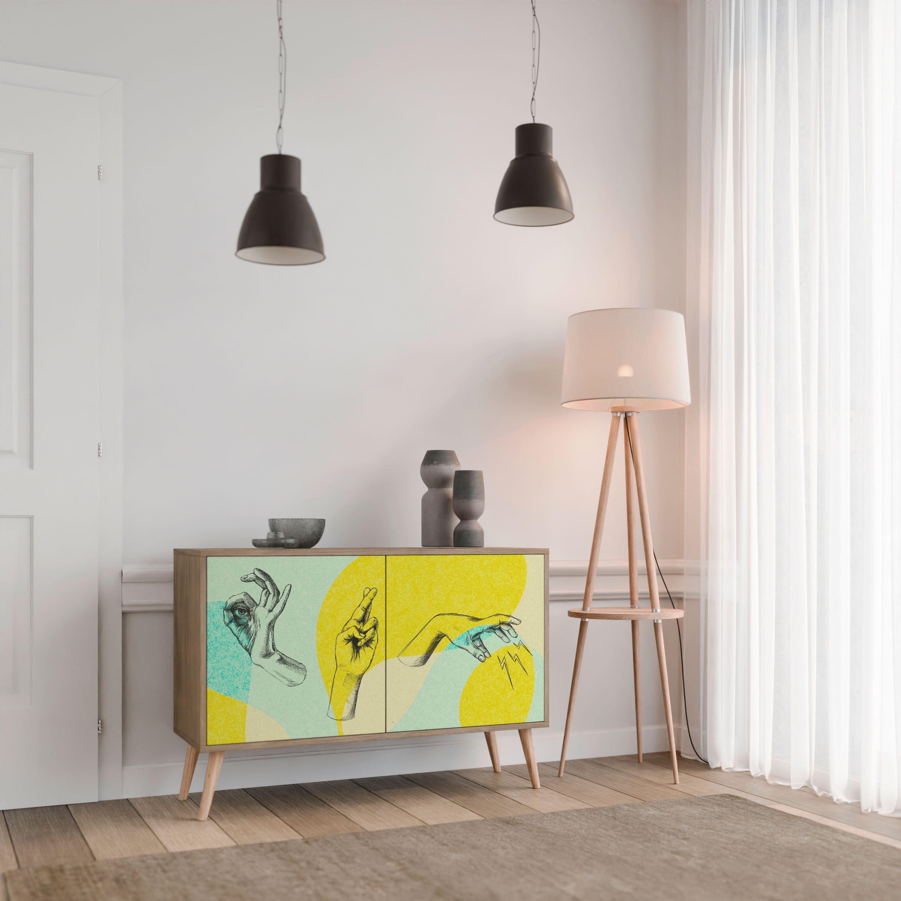 BODY LANGUAGE Sideboard mit 2 Türen in Eichenoptik