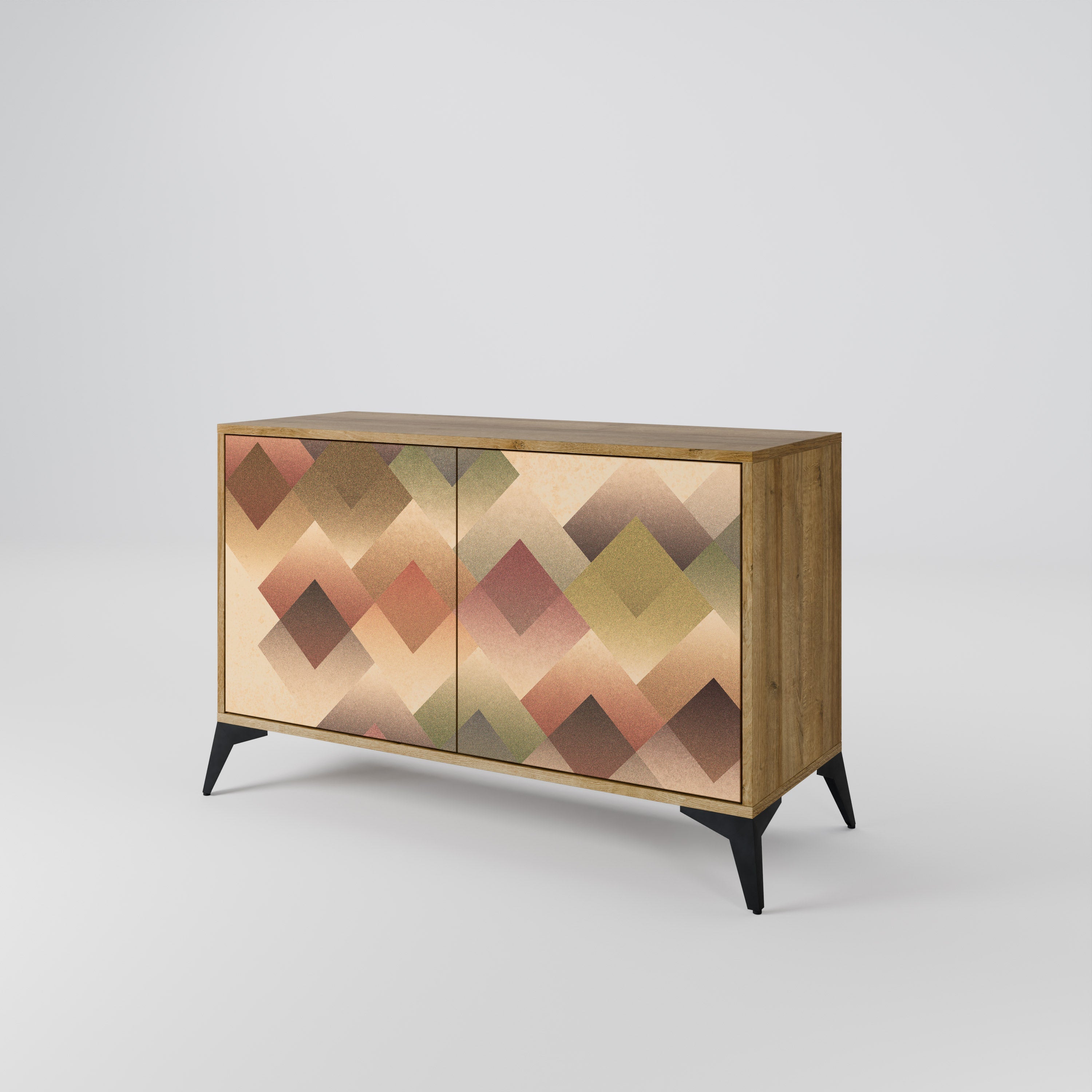 GEOMETRIC FUSION Sideboard mit 2 Türen in Eichenoptik