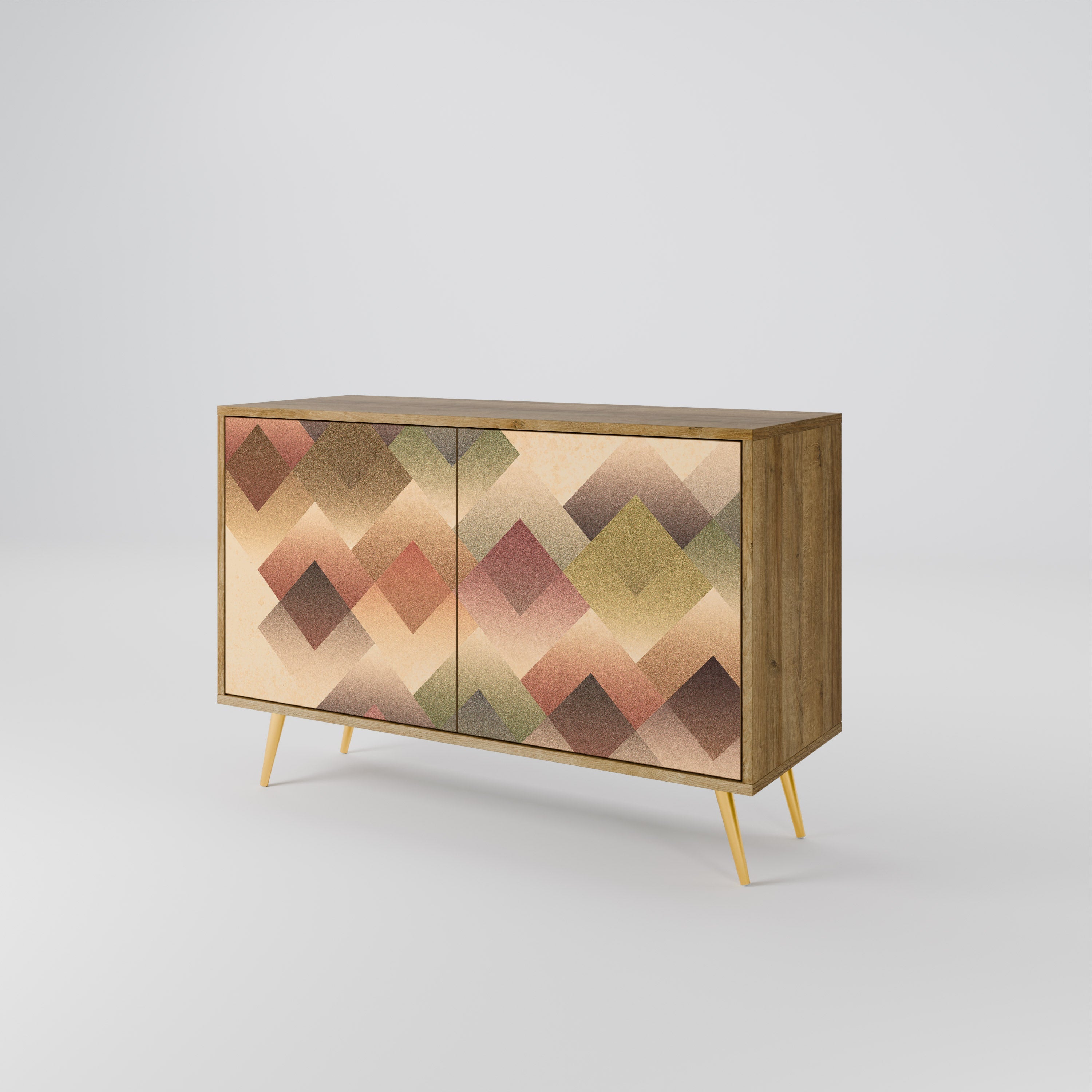 GEOMETRIC FUSION Sideboard mit 2 Türen in Eichenoptik