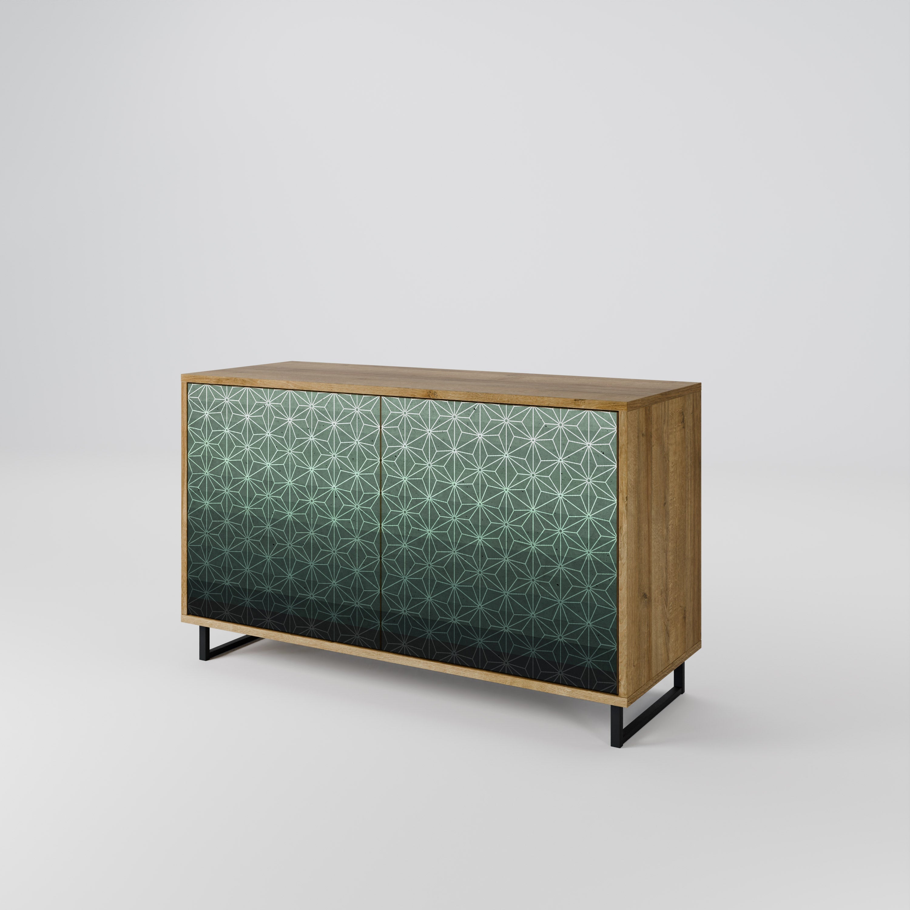 ORNAMENTAL GLIMMER Sideboard mit 2 Türen in Eichenoptik