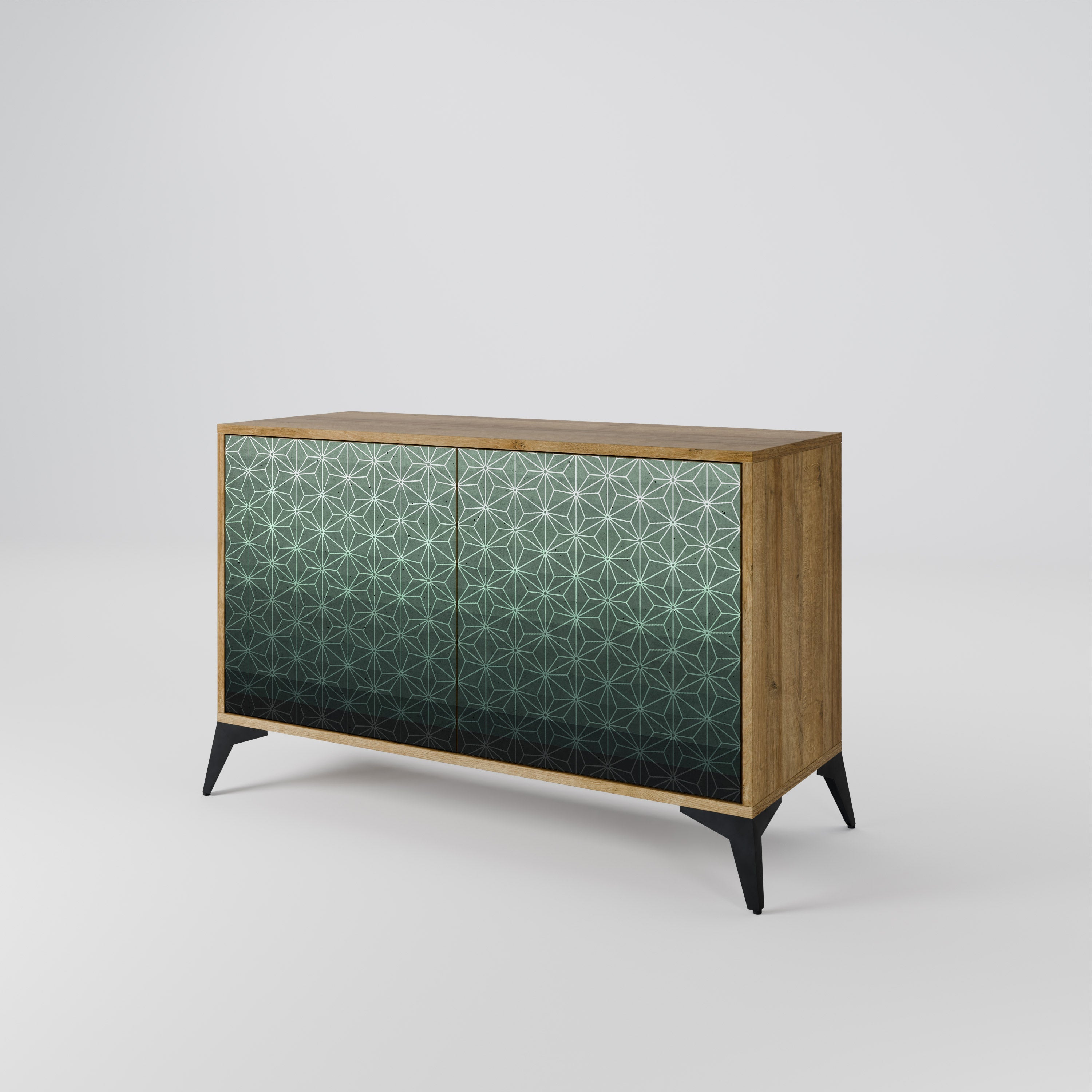 ORNAMENTAL GLIMMER Sideboard mit 2 Türen in Eichenoptik