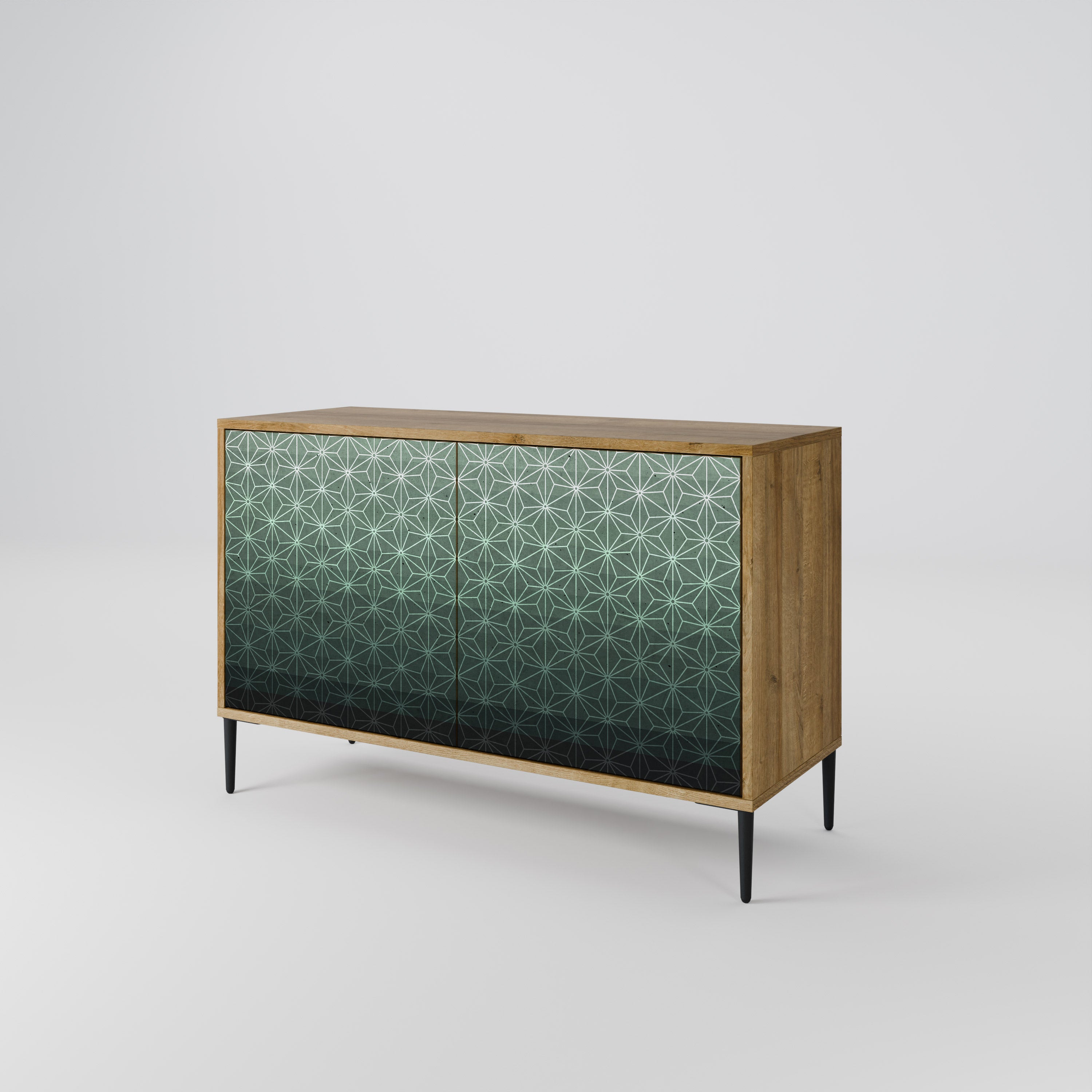 ORNAMENTAL GLIMMER Sideboard mit 2 Türen in Eichenoptik
