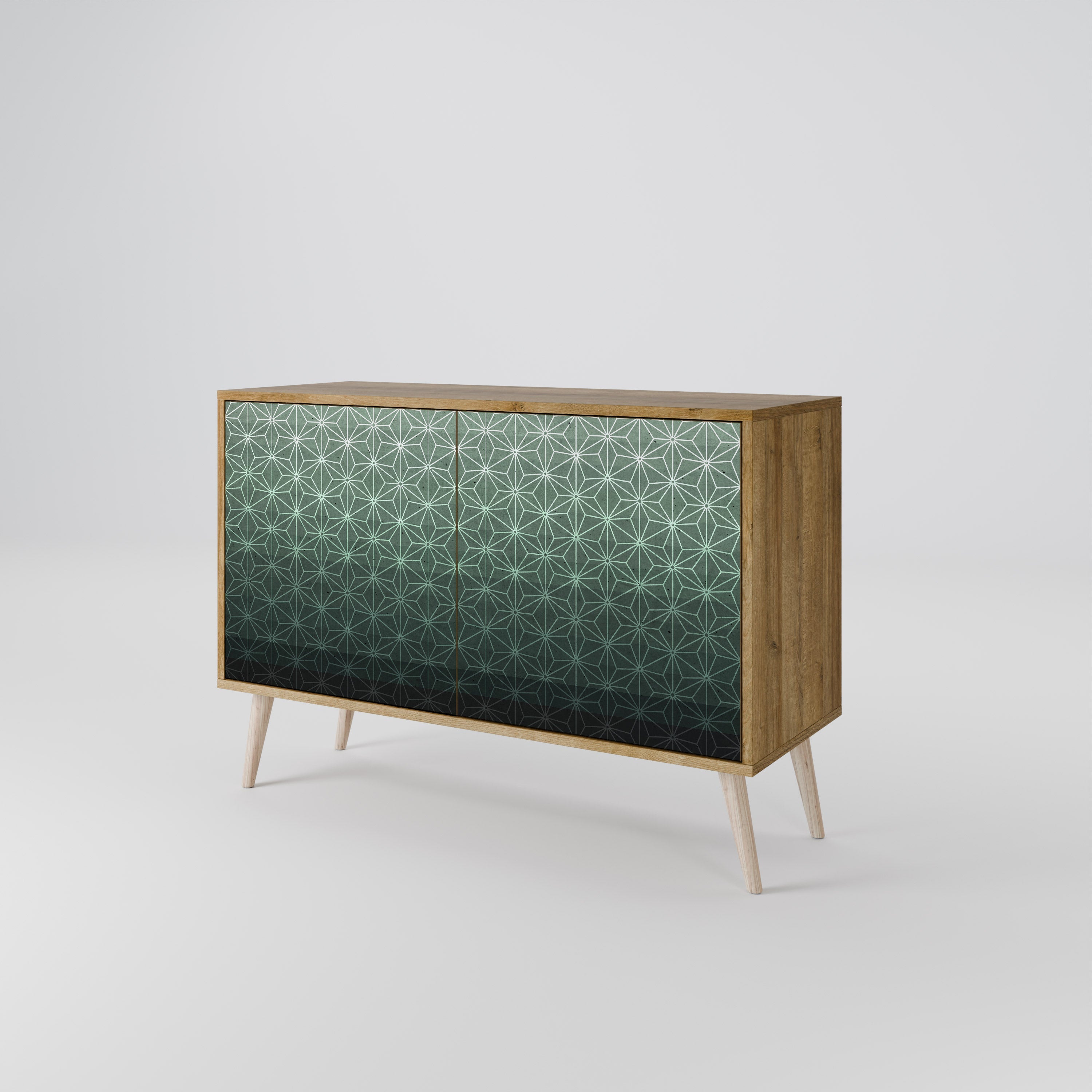 ORNAMENTAL GLIMMER Sideboard mit 2 Türen in Eichenoptik