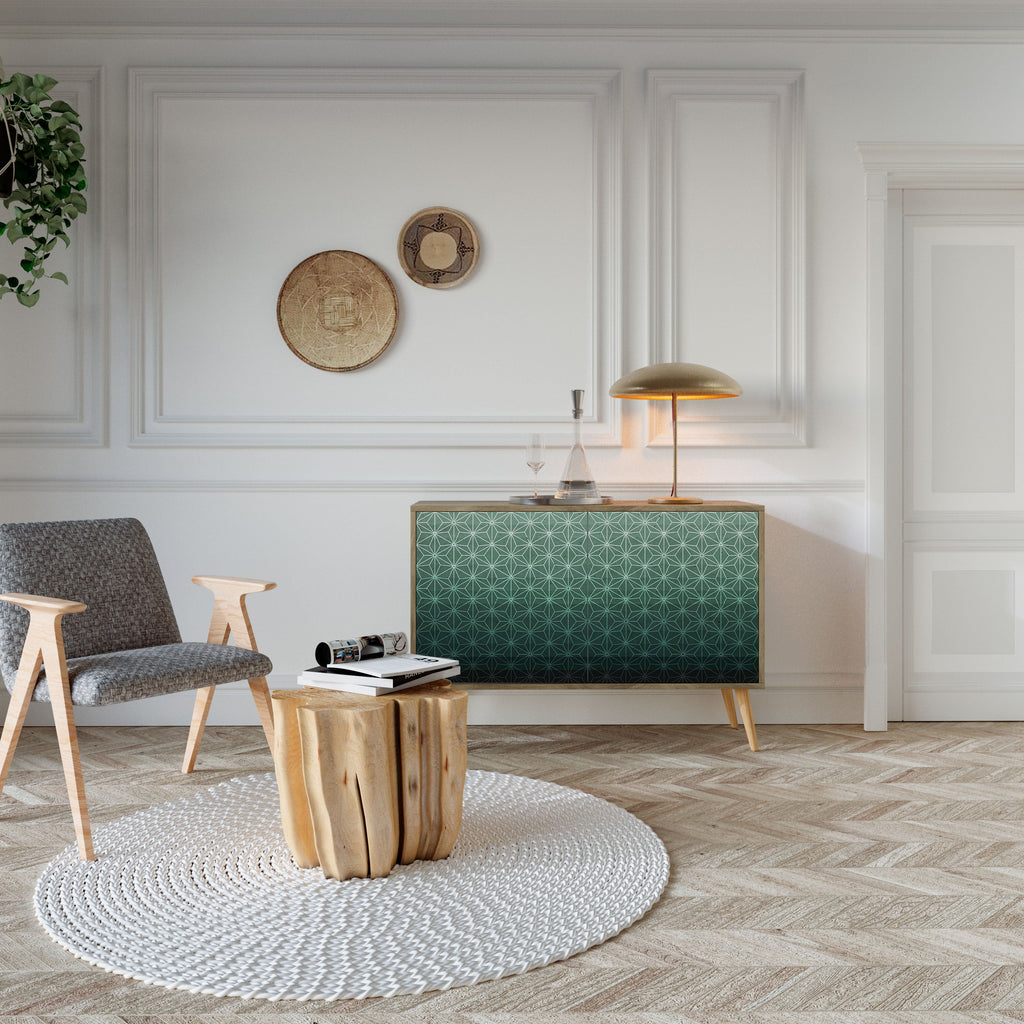 ORNAMENTAL GLIMMER Sideboard mit 2 Türen in Eichenoptik