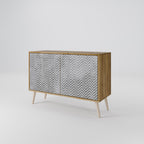 CONCRETE ZIG ZAG Sideboard mit 2 Türen in Eiche-Optik
