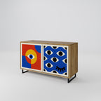 GEOMETRIC EYES Sideboard mit 2 Türen in Eiche-Optik