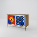 GEOMETRIC EYES Sideboard mit 2 Türen in Eiche-Optik