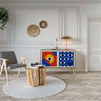 GEOMETRIC EYES Sideboard mit 2 Türen in Eiche-Optik