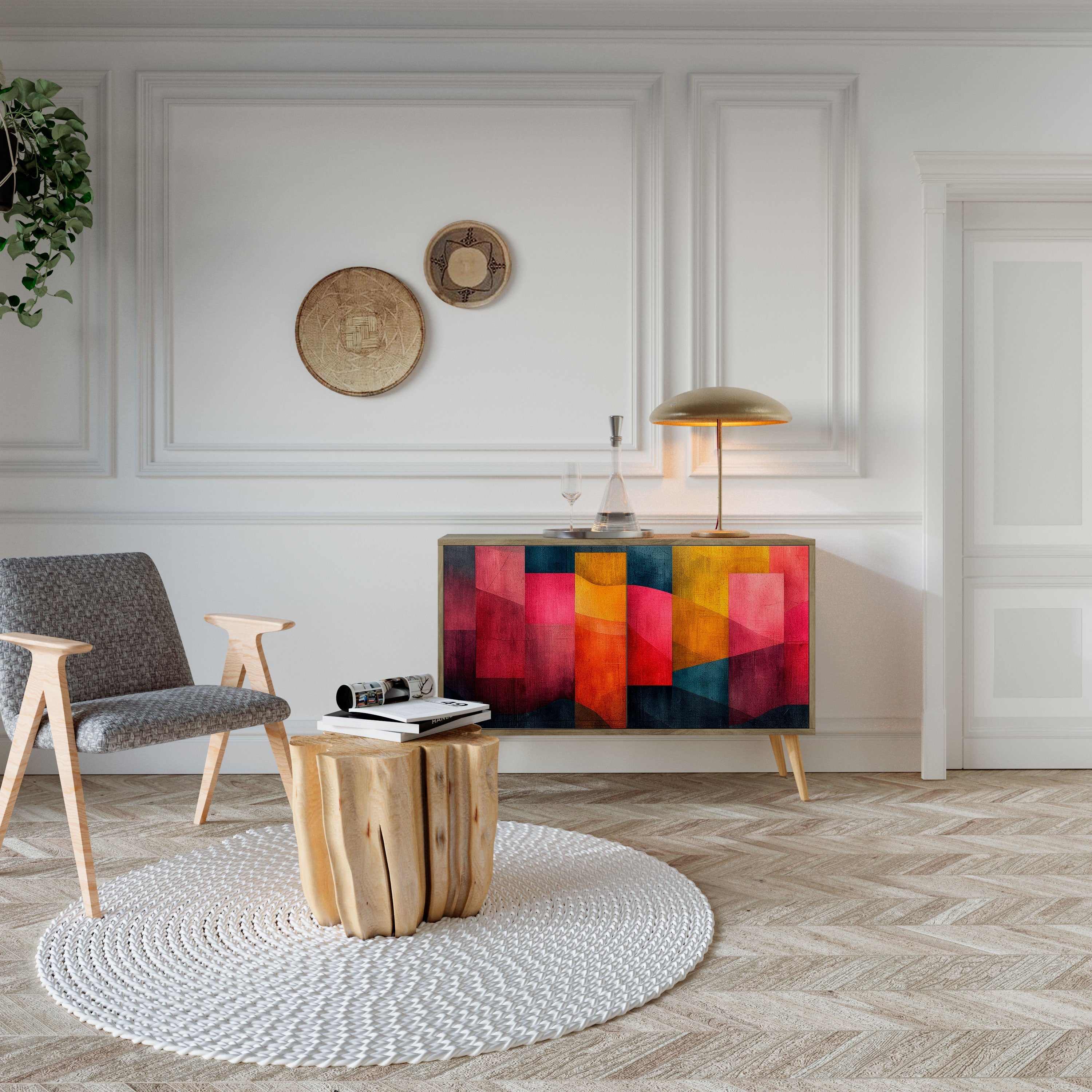 COLORFUL SOUNDS Sideboard mit 2 Türen in Eichenoptik
