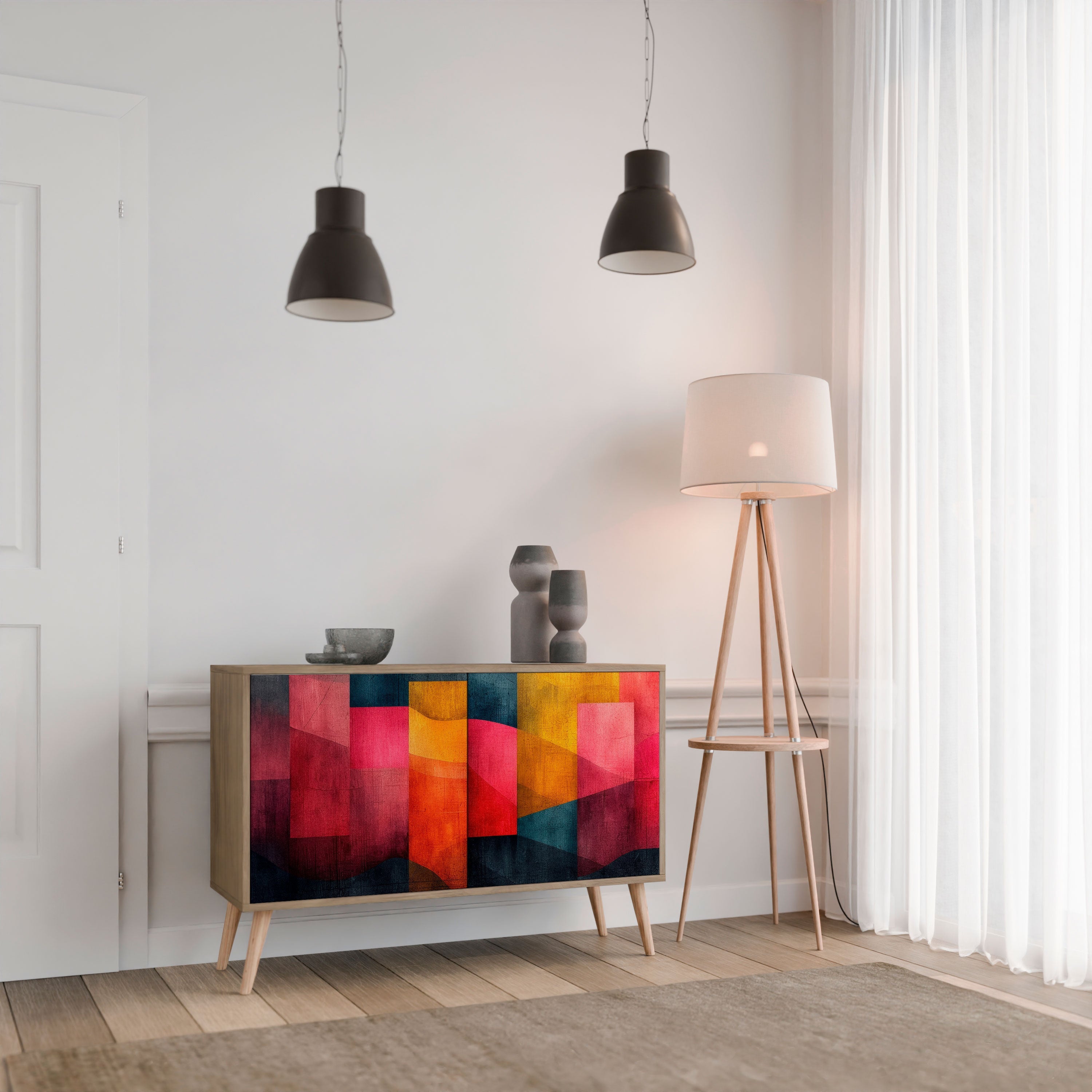 COLORFUL SOUNDS Sideboard mit 2 Türen in Eichenoptik