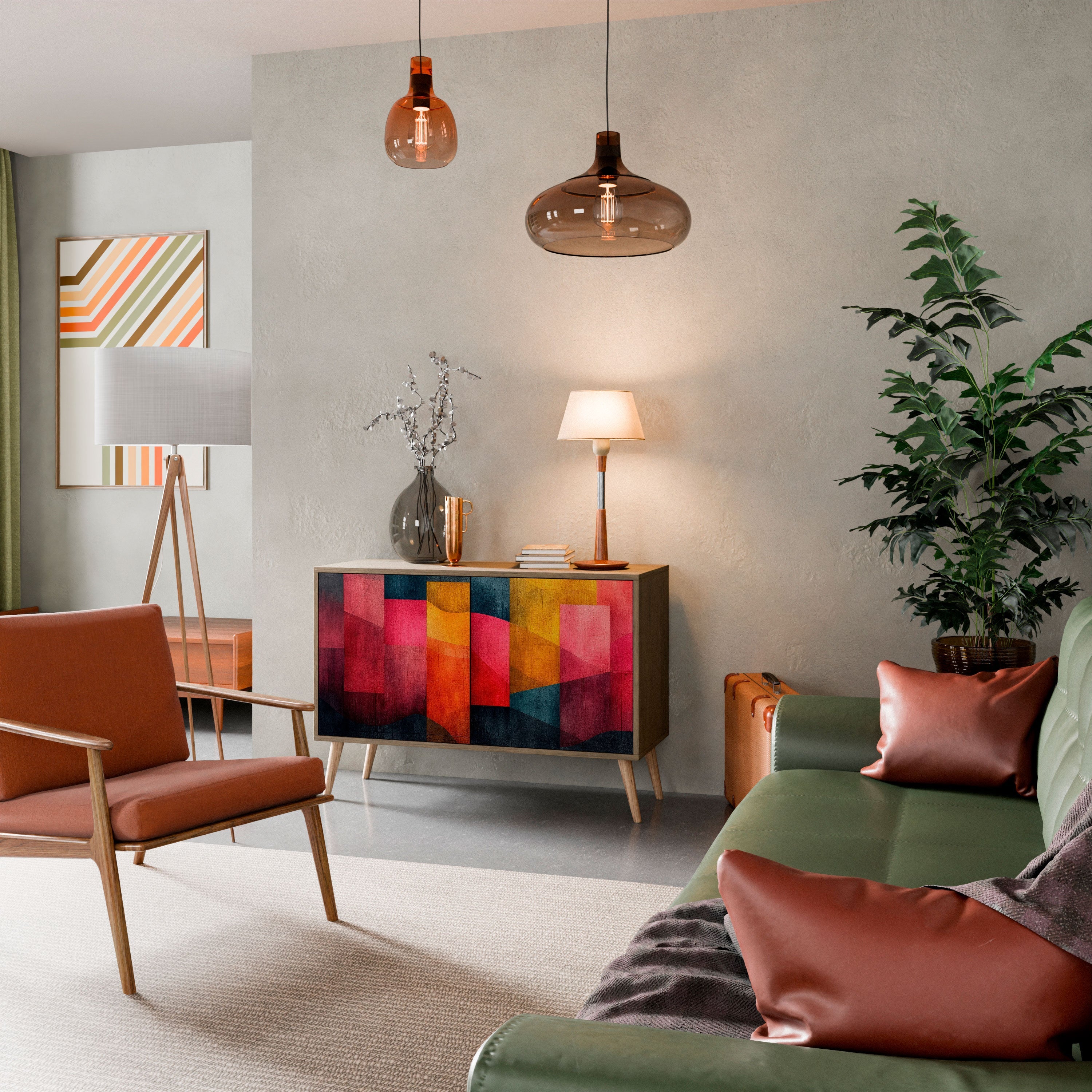 COLORFUL SOUNDS Sideboard mit 2 Türen in Eichenoptik