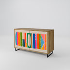 GEOMETRIC SHINE Sideboard mit 2 Türen in Eiche-Optik