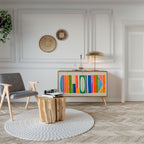 GEOMETRIC SHINE Sideboard mit 2 Türen in Eiche-Optik