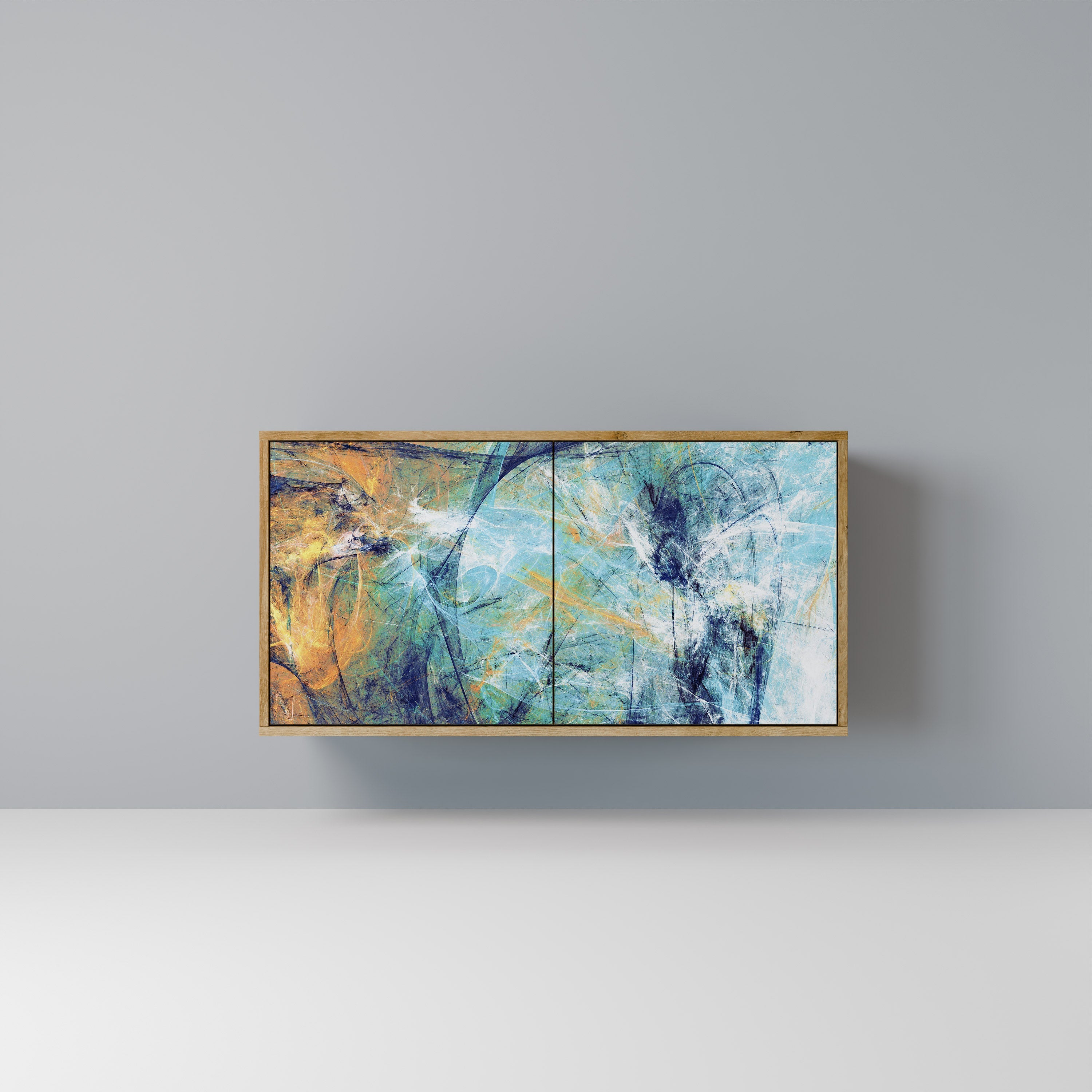 ABSTRACT THOUGHTS Sideboard mit 2 Türen in Eichenoptik