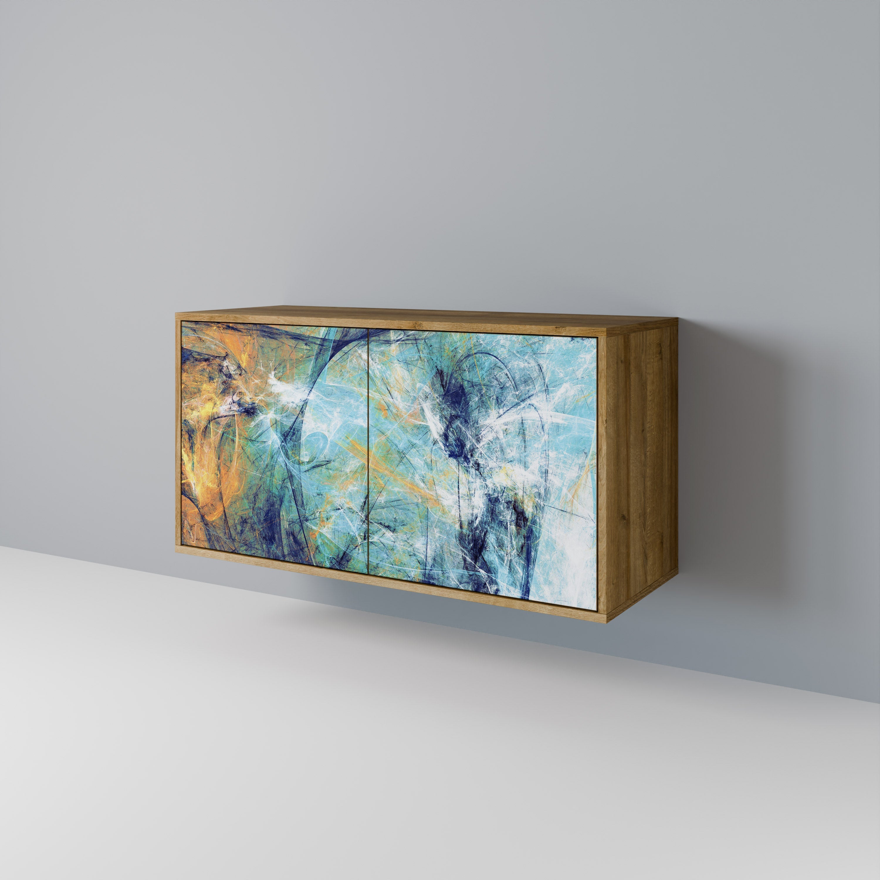 ABSTRACT THOUGHTS Sideboard mit 2 Türen in Eichenoptik