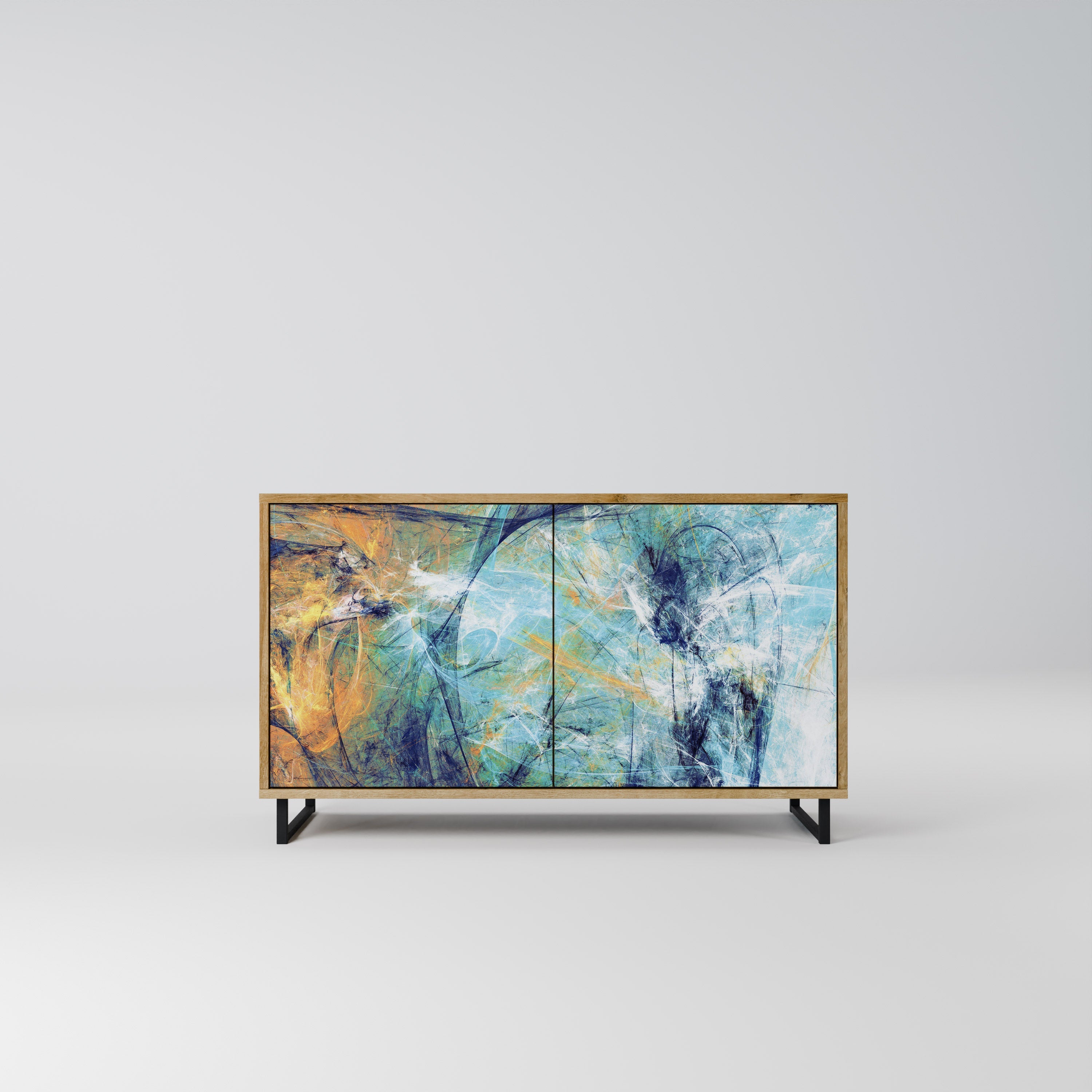 ABSTRACT THOUGHTS Sideboard mit 2 Türen in Eichenoptik