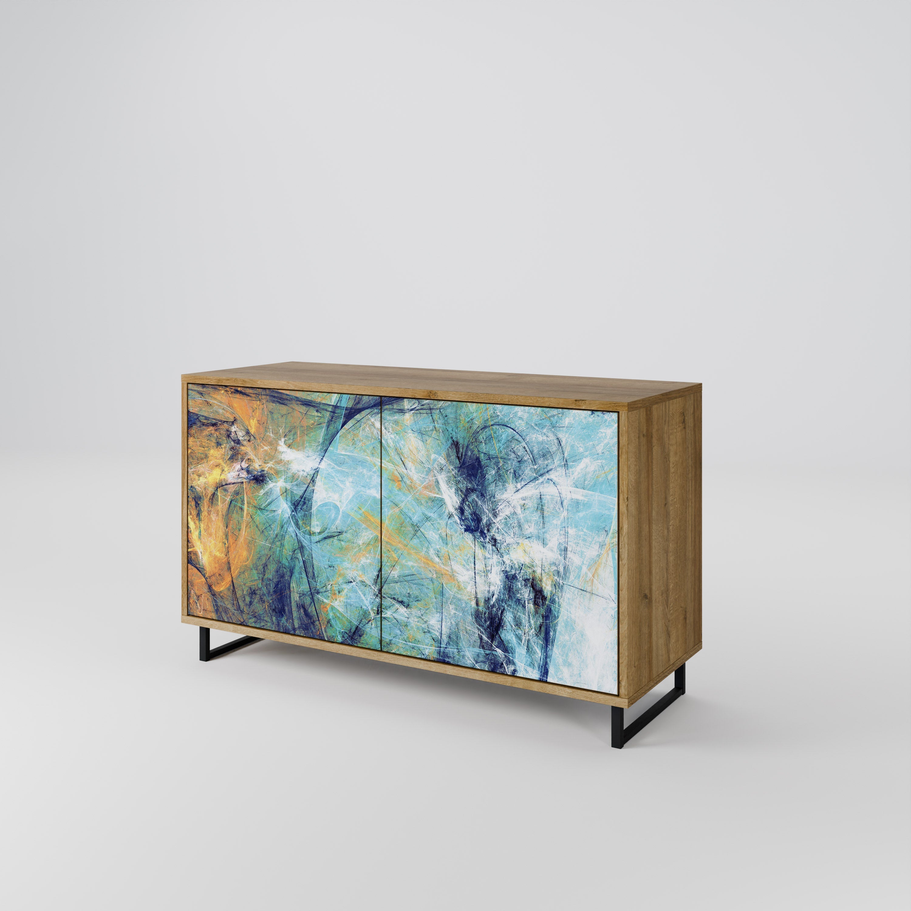 ABSTRACT THOUGHTS Sideboard mit 2 Türen in Eichenoptik
