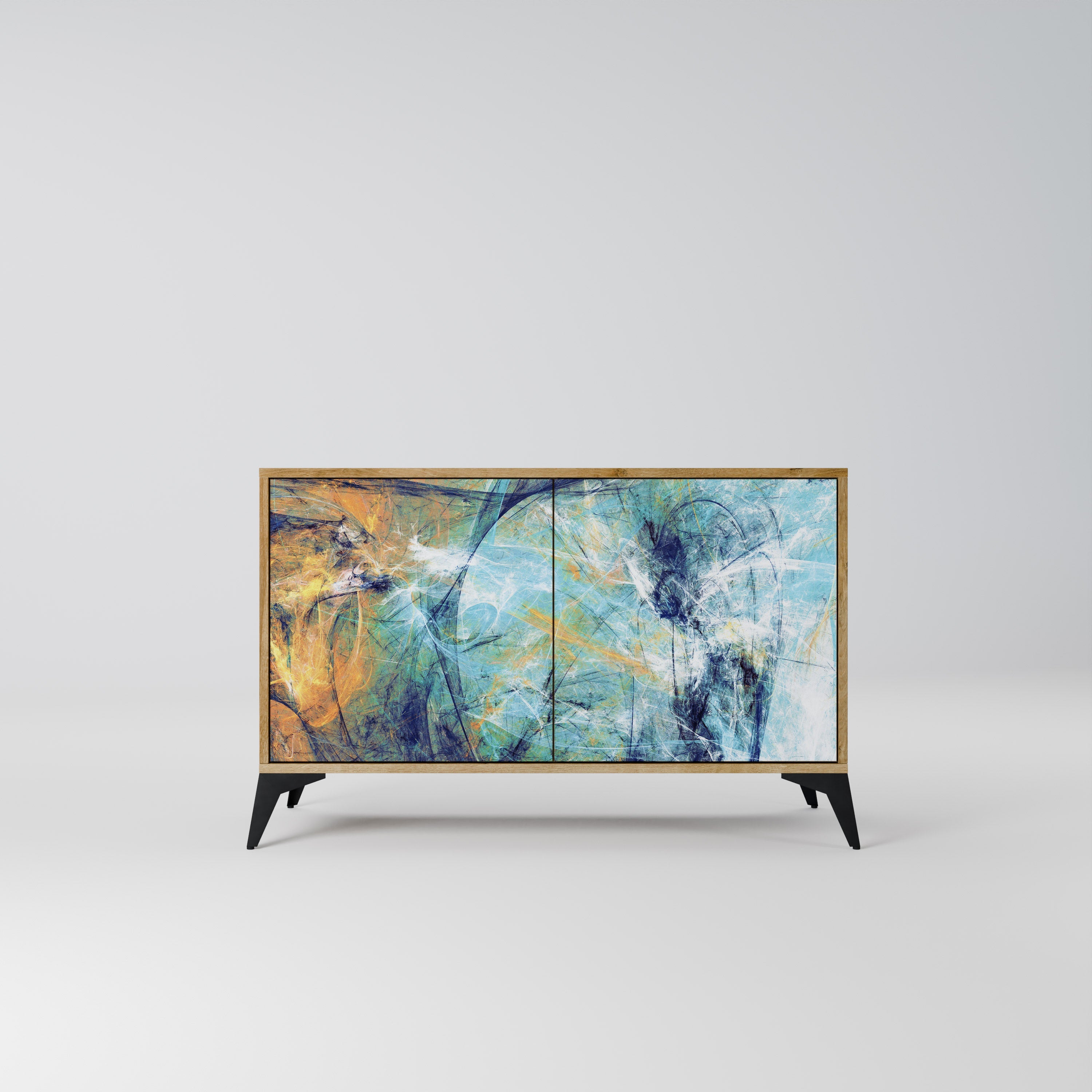 ABSTRACT THOUGHTS Sideboard mit 2 Türen in Eichenoptik