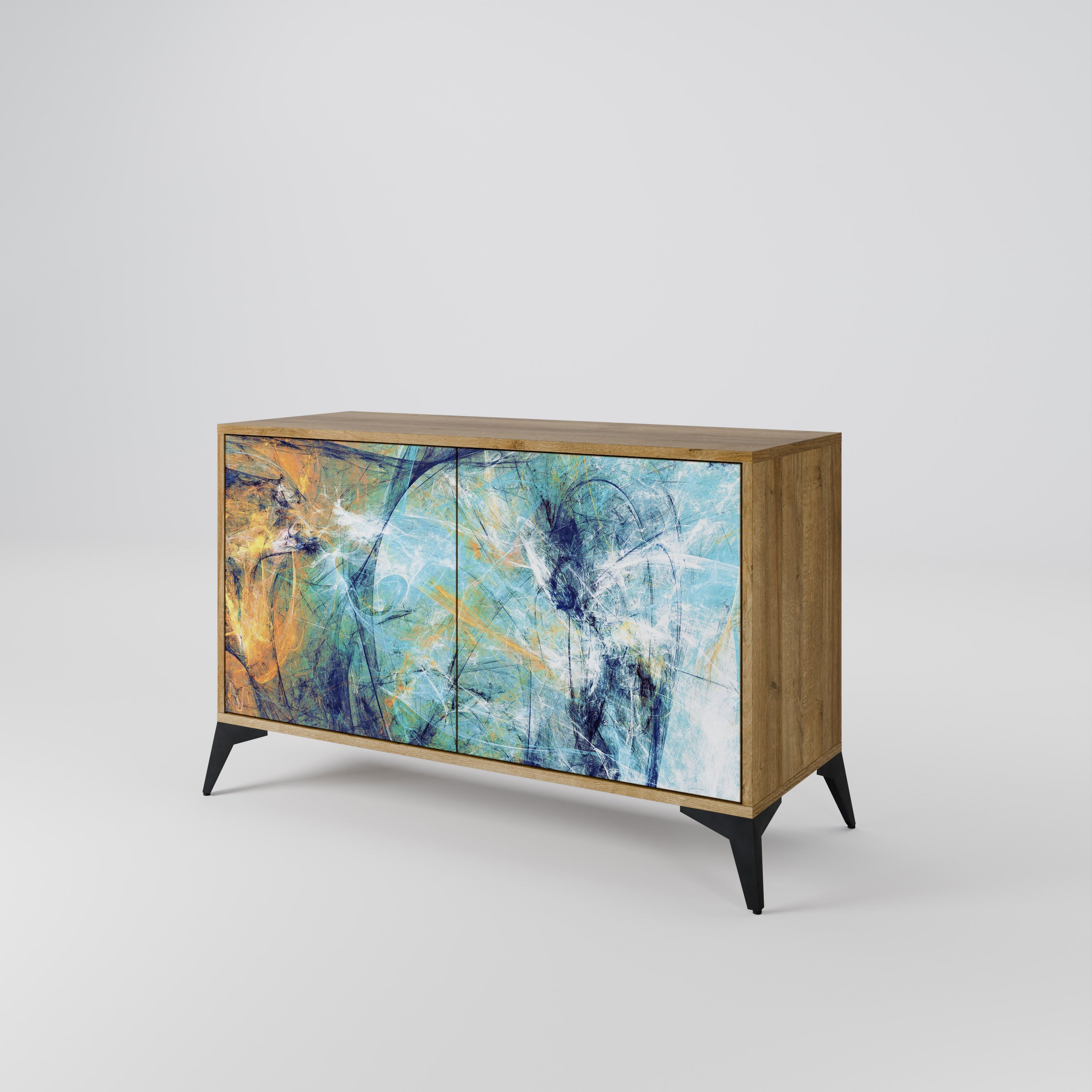 ABSTRACT THOUGHTS Sideboard mit 2 Türen in Eichenoptik