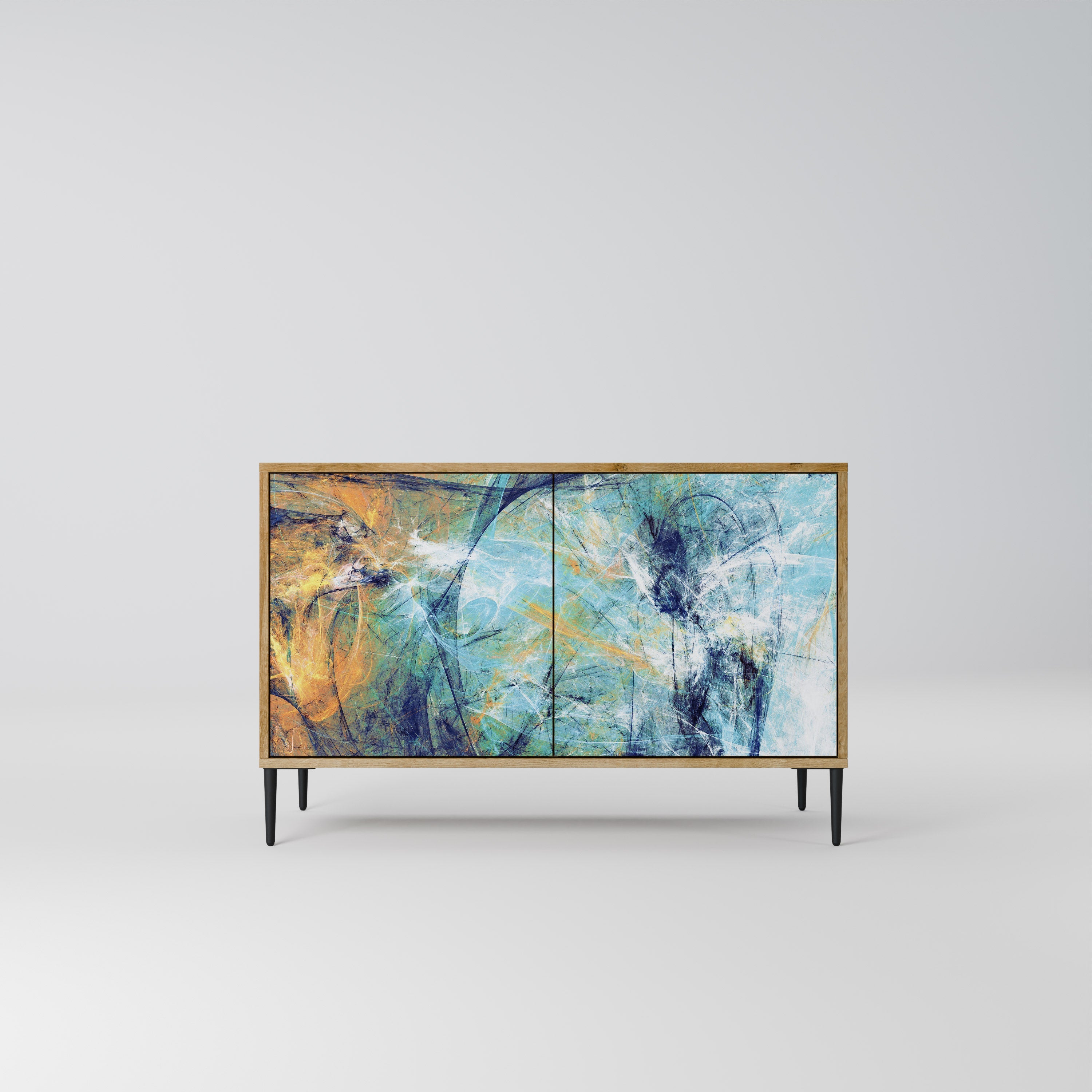 ABSTRACT THOUGHTS Sideboard mit 2 Türen in Eichenoptik