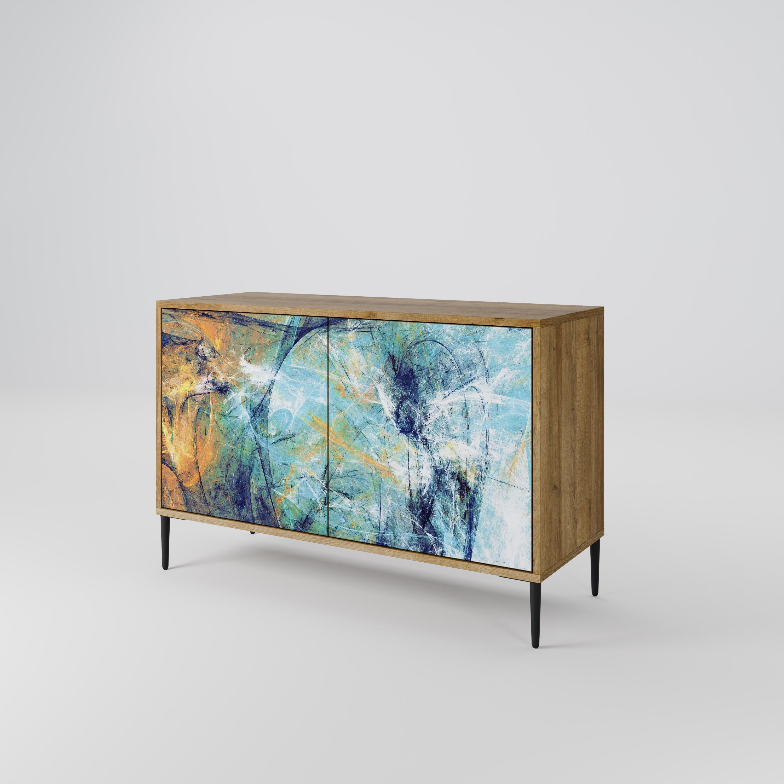 ABSTRACT THOUGHTS Sideboard mit 2 Türen in Eichenoptik