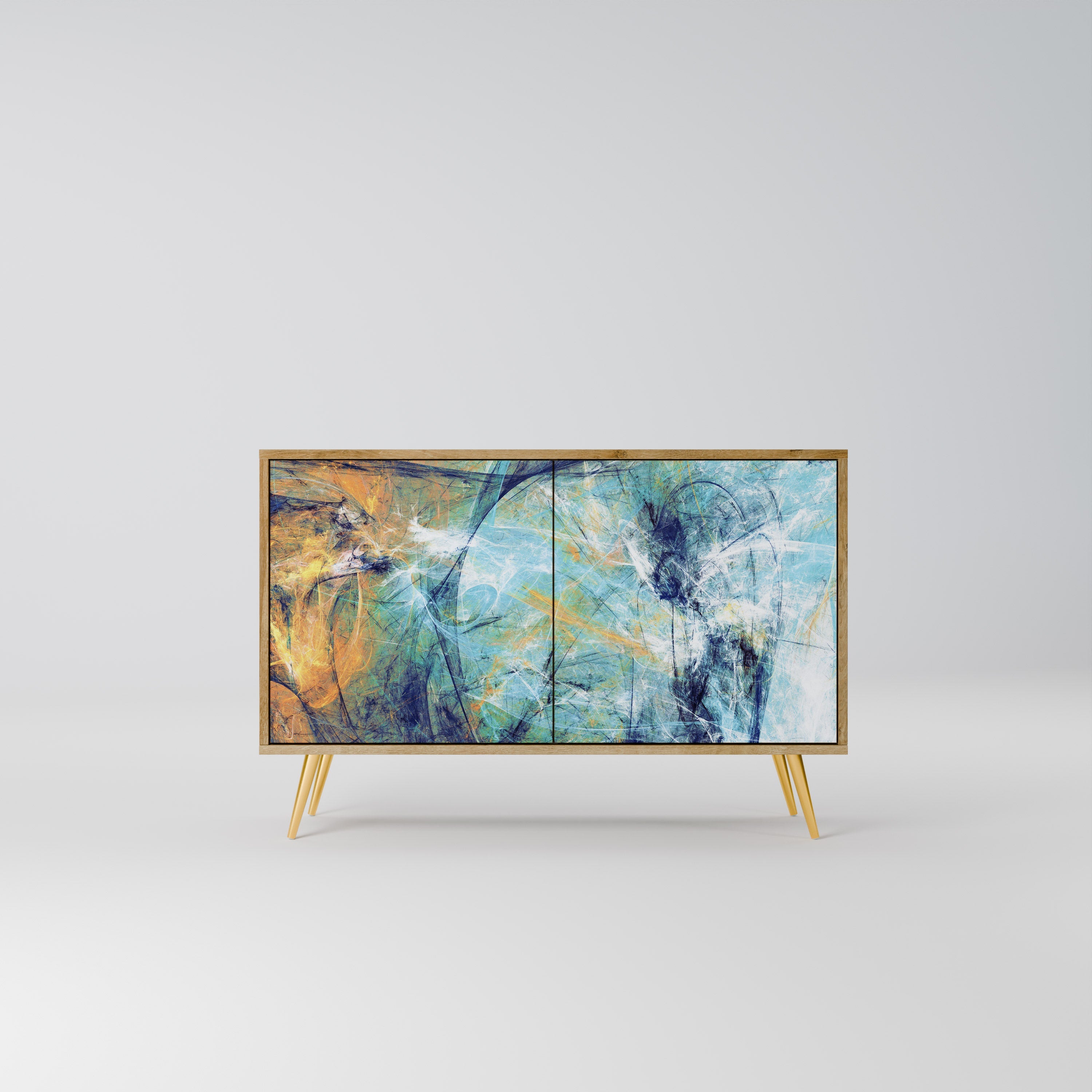 ABSTRACT THOUGHTS Sideboard mit 2 Türen in Eichenoptik