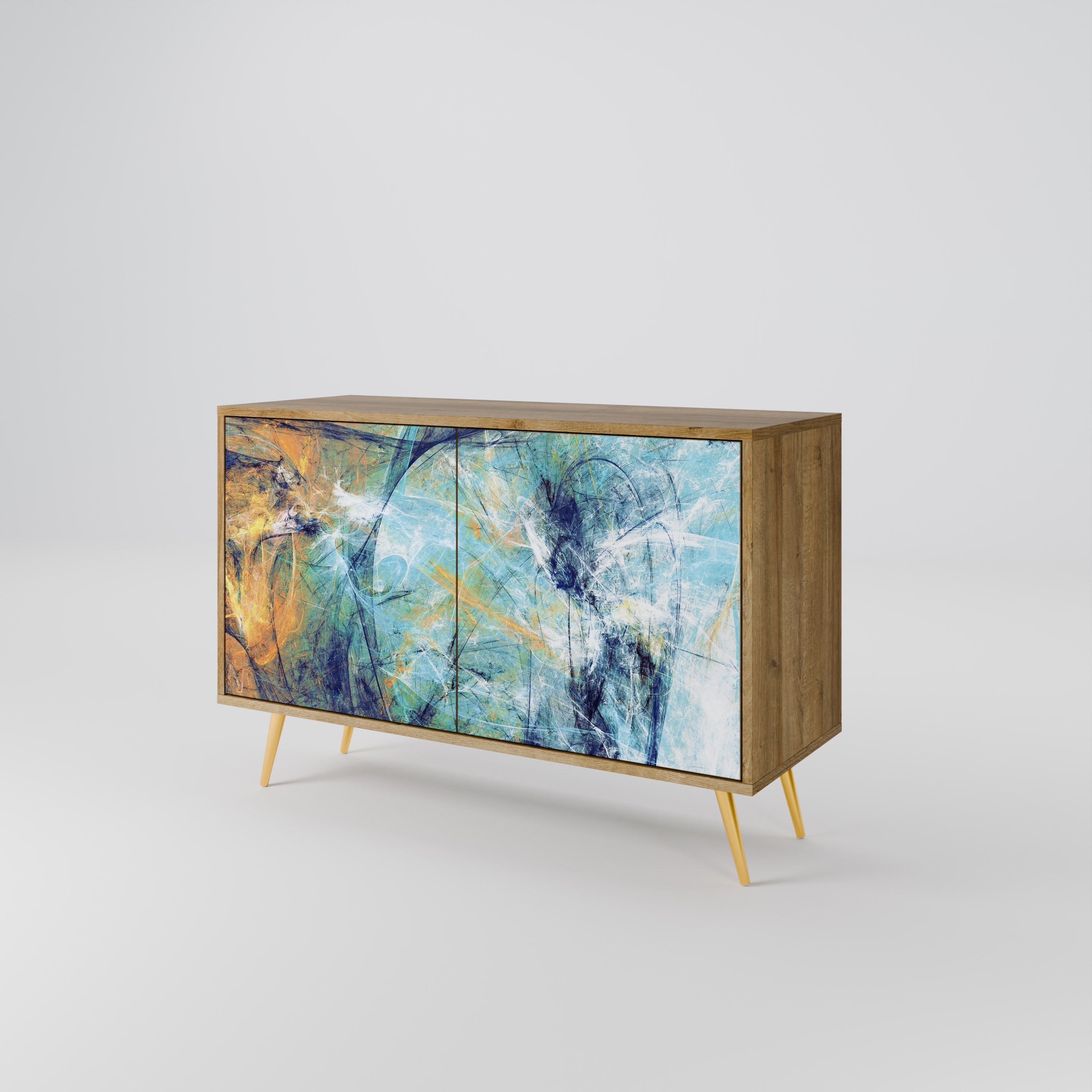 ABSTRACT THOUGHTS Sideboard mit 2 Türen in Eichenoptik