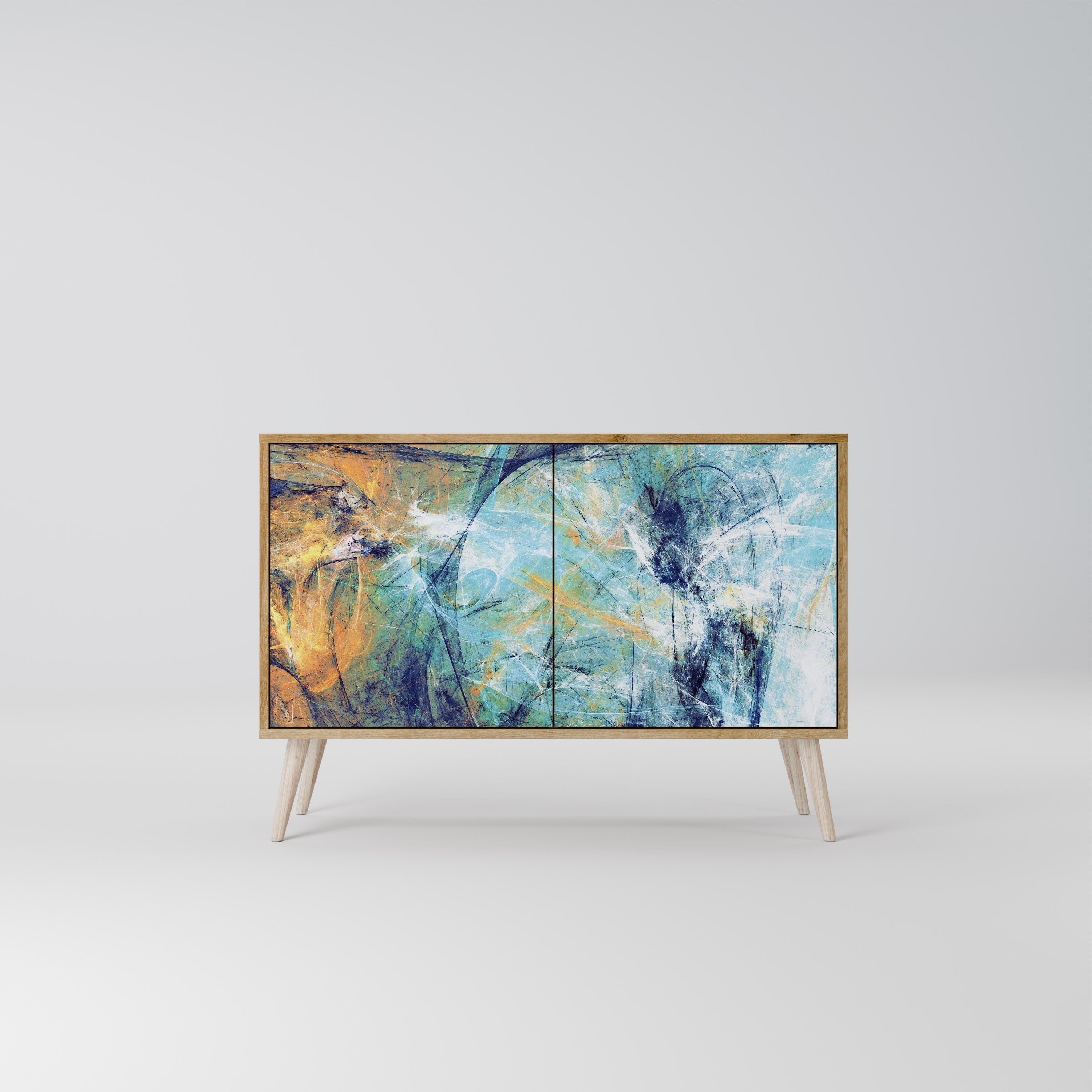 ABSTRACT THOUGHTS Sideboard mit 2 Türen in Eichenoptik