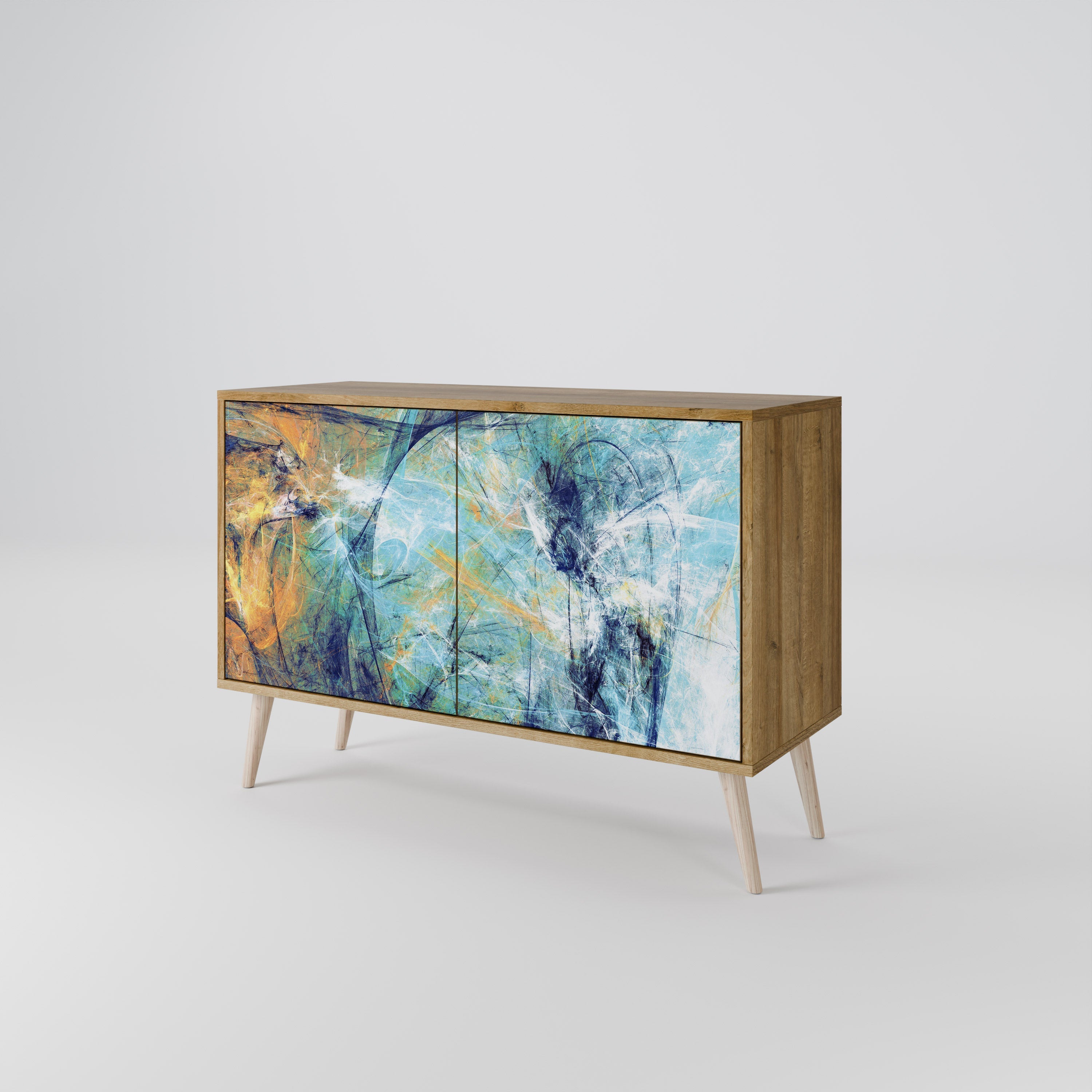 ABSTRACT THOUGHTS Sideboard mit 2 Türen in Eichenoptik