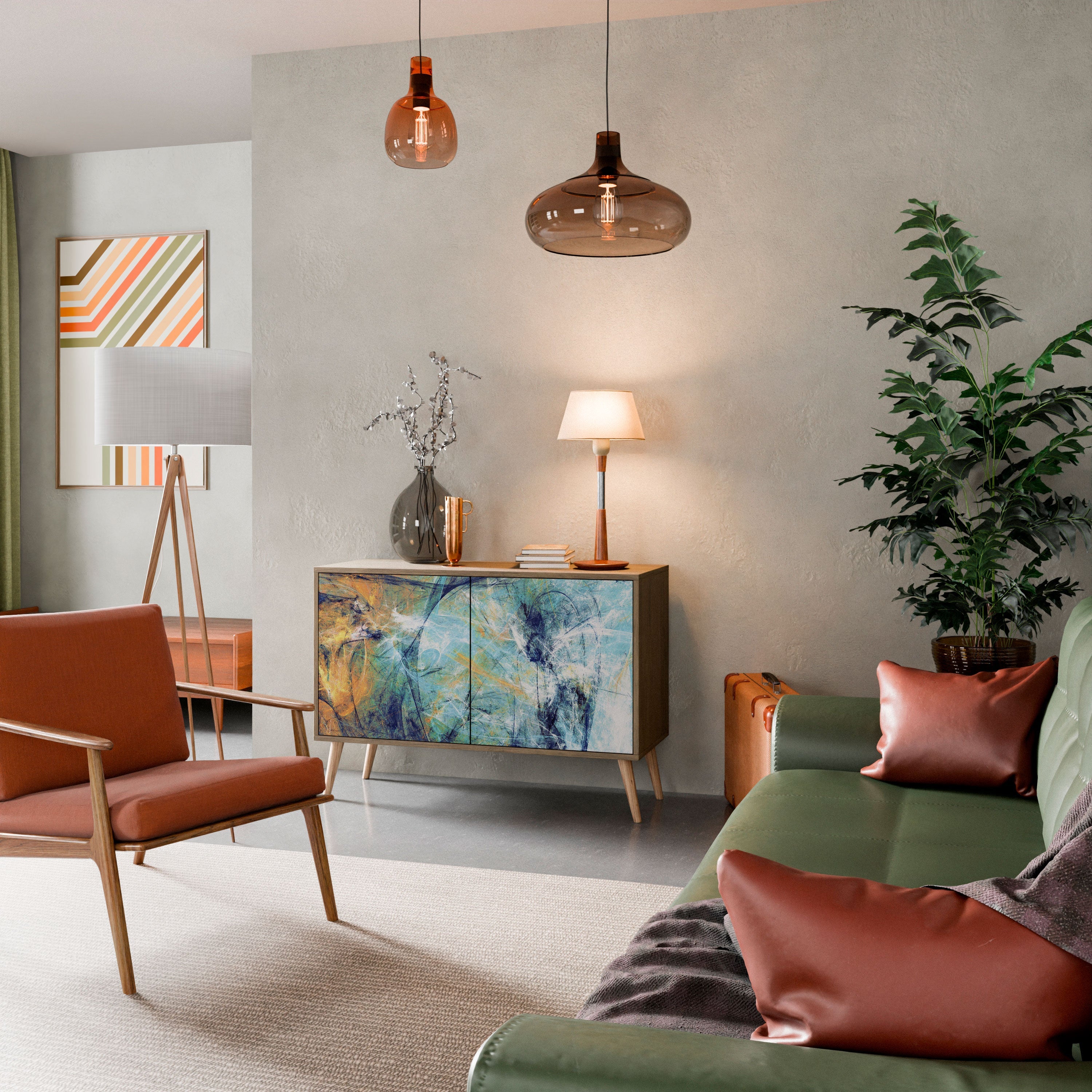ABSTRACT THOUGHTS Sideboard mit 2 Türen in Eichenoptik