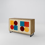 GEOMETRIC PUZZLE 2-Door Sideboard in Oak Effect